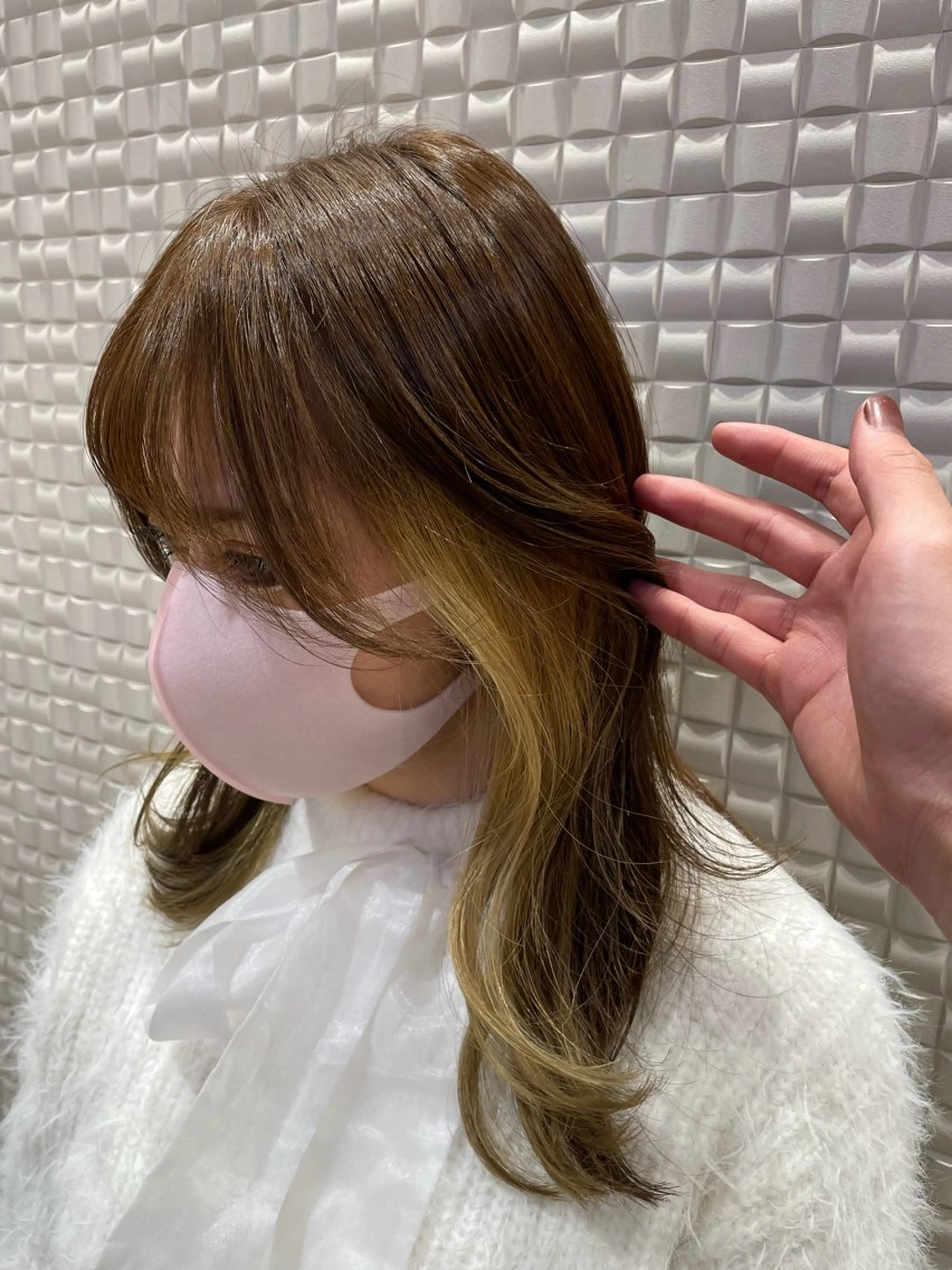 ミディアム カラー ヘアカラー ren ボブロブ/ミディアムのヘアスタイル