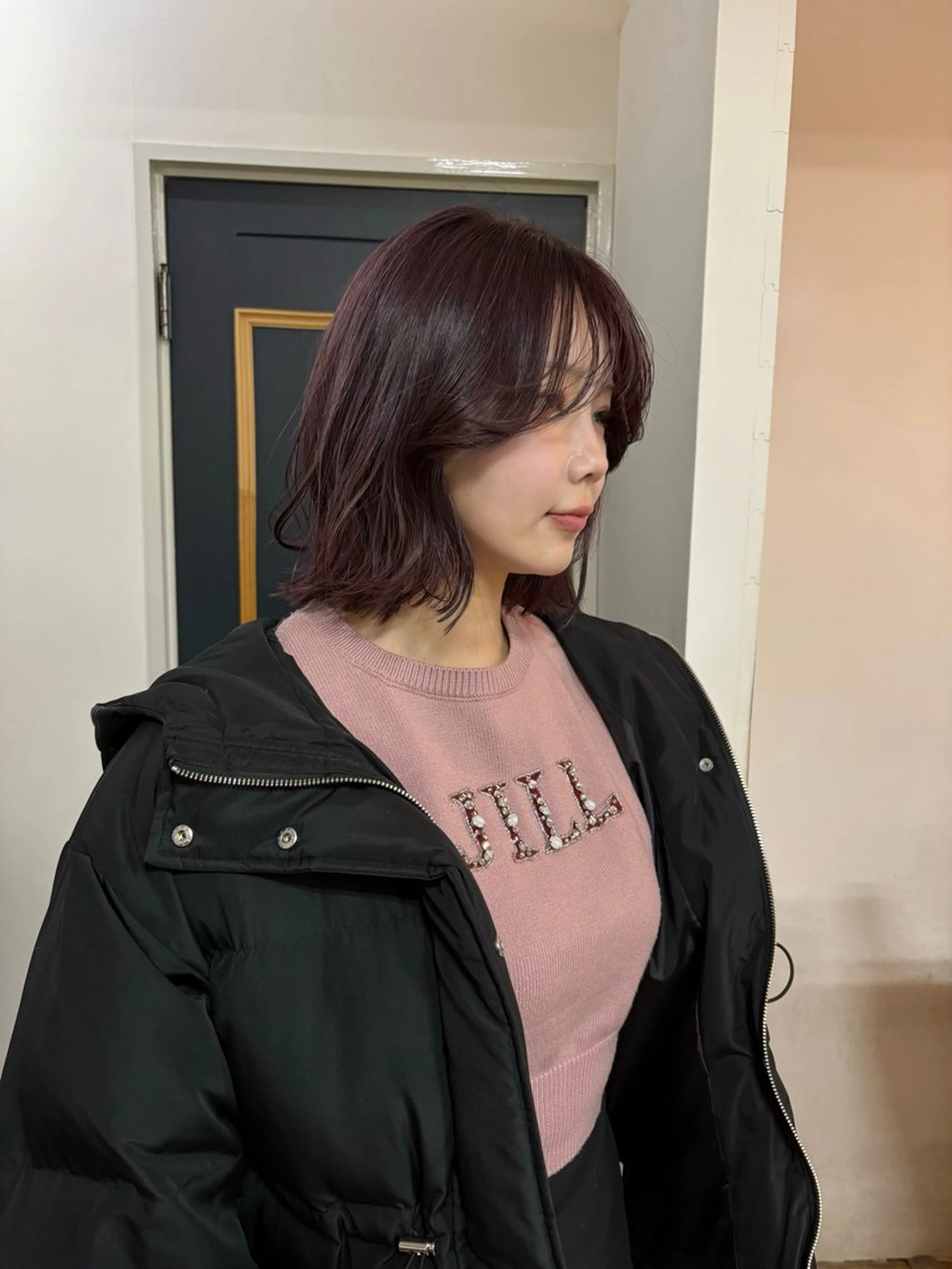 ミディアム カラー ブリーチ カシス バイオレットカラー カット ヘアカラー トリートメント takada kohのヘアスタイル