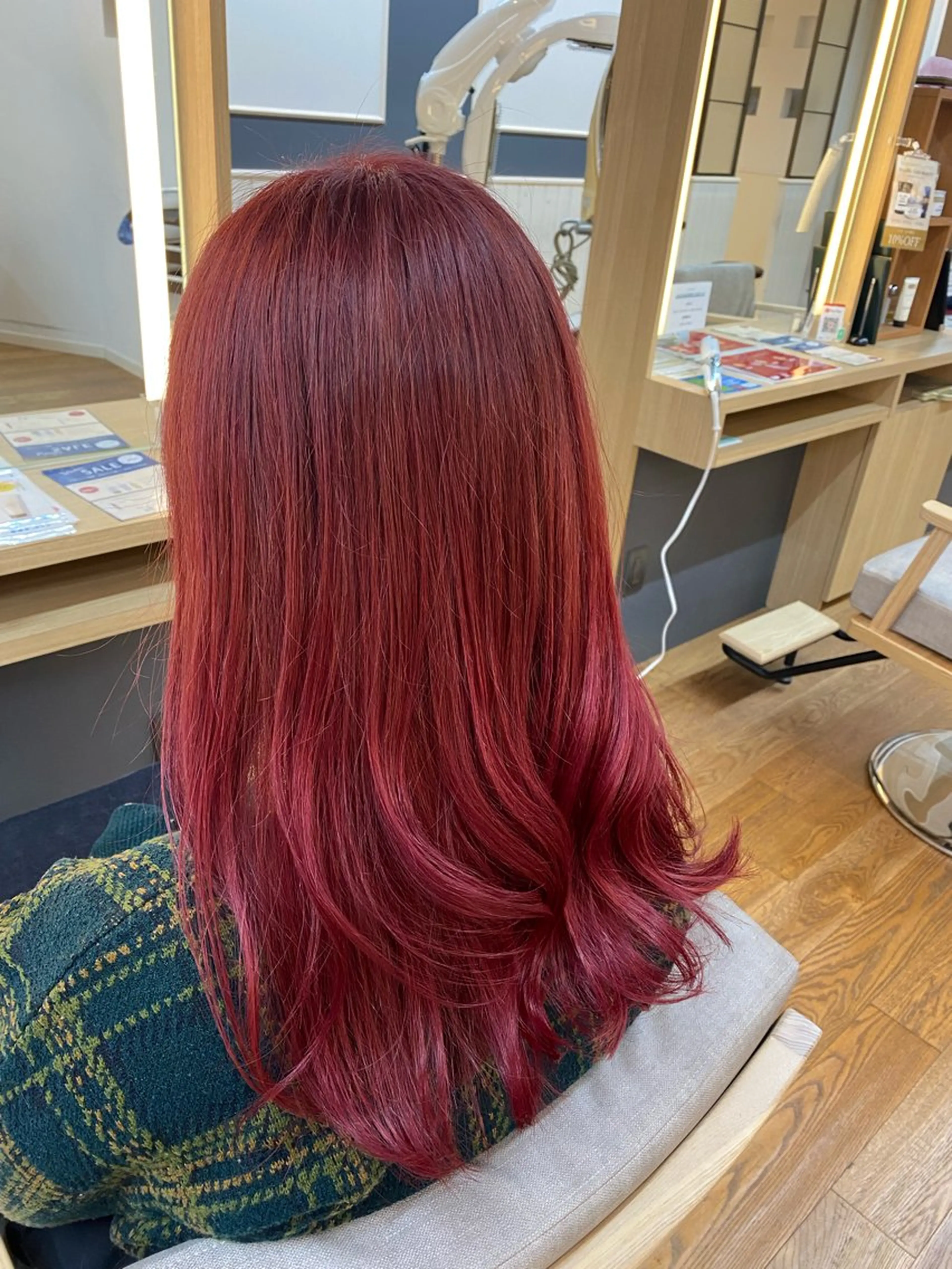 セミロング カラー ヘアアレンジ ブリーチ レッドカラー ヘアカラー トリートメント 韓国ヘア sasugaのヘアスタイル