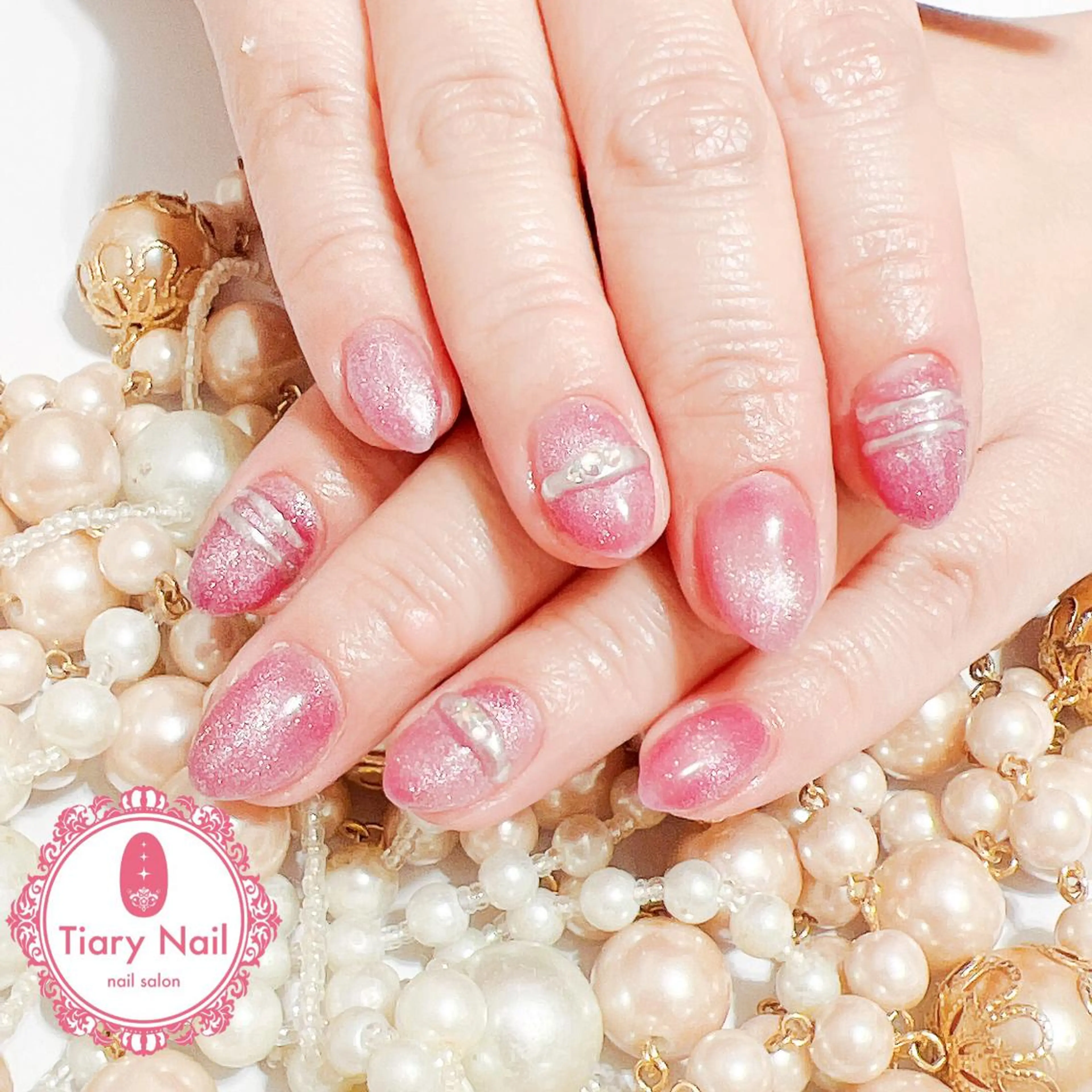 ネイル 桜ネイル 成人式 長さ出し フラッシュネイル フットネイル 💗🪽Tiary Nail🪽💗のネイルデザイン