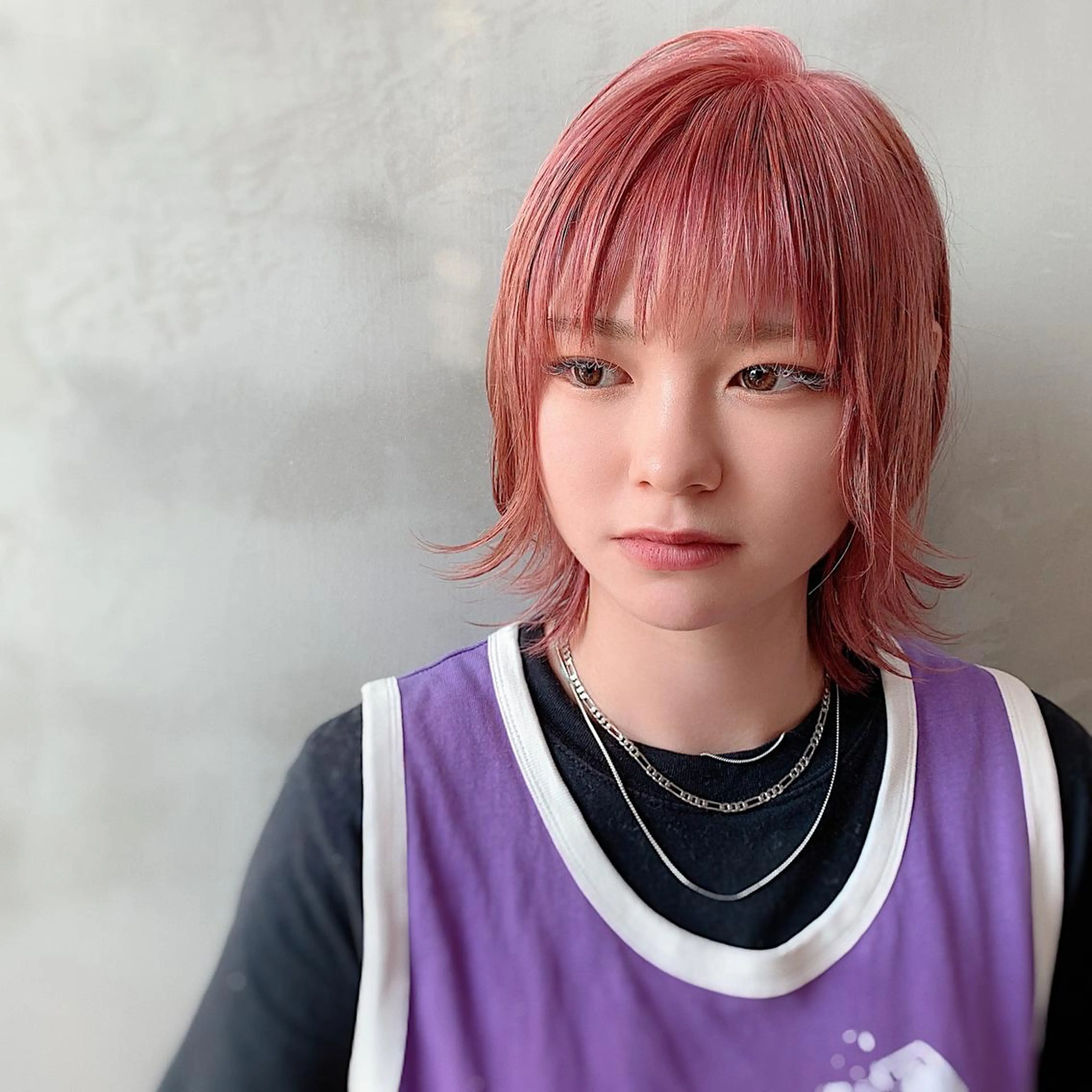 ミディアム カラー ヘアアレンジ 波巻きスパイラルパー マ/シャドウパーマ駿のヘアスタイル