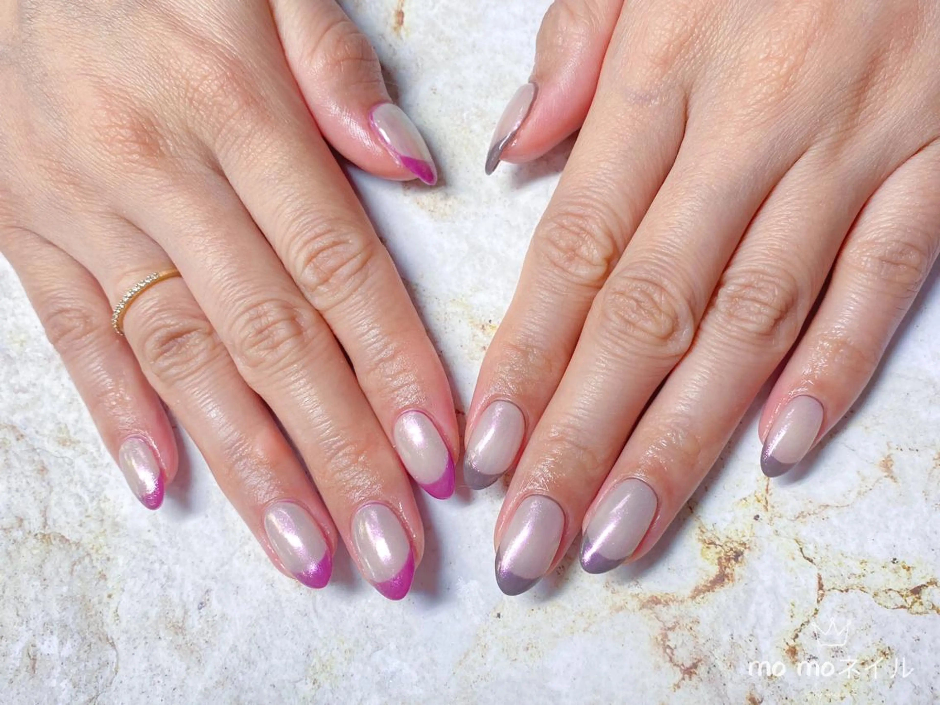 ネイル オーロラネイル MOMO nailのネイルデザイン