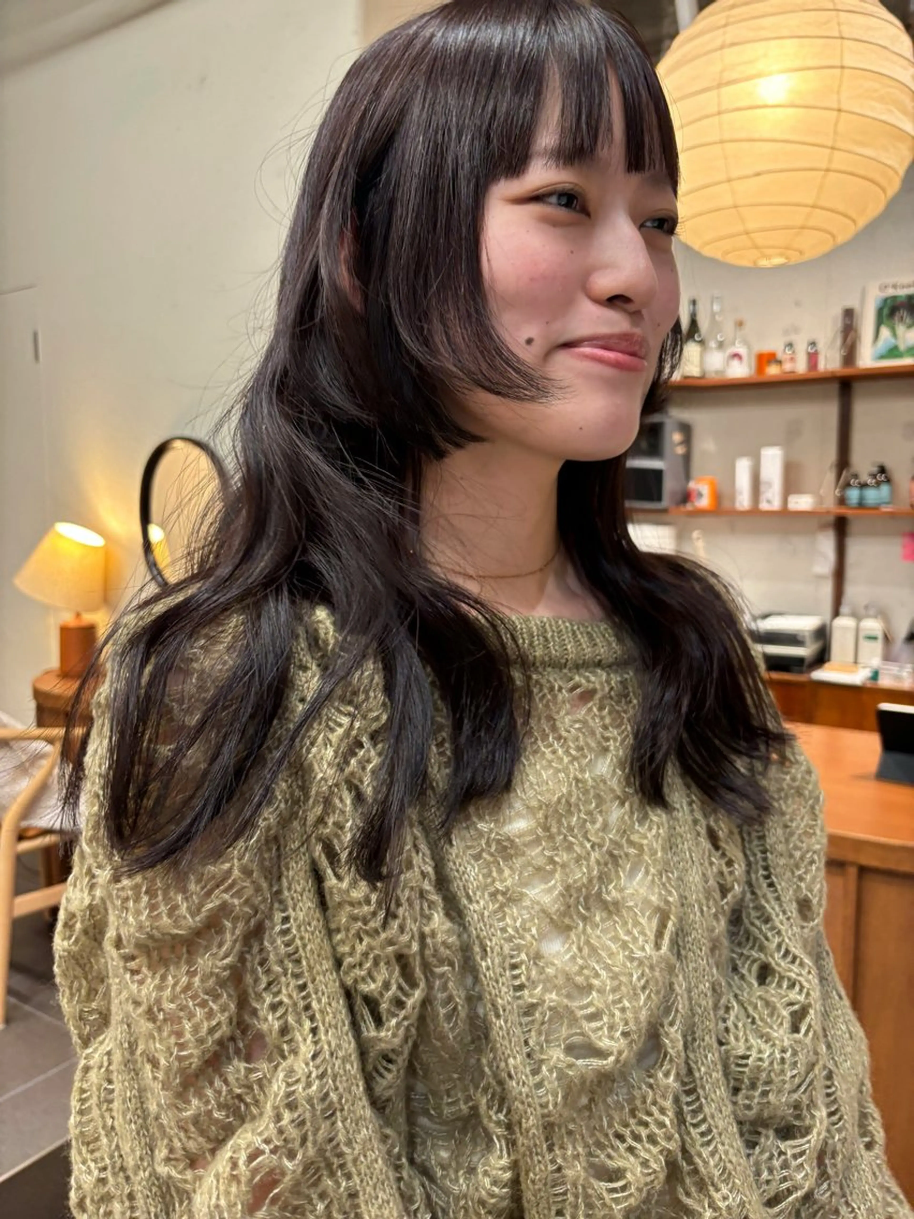 ロング カラー カット ヘアカラー トリートメント 永田 愛莉のヘアスタイル