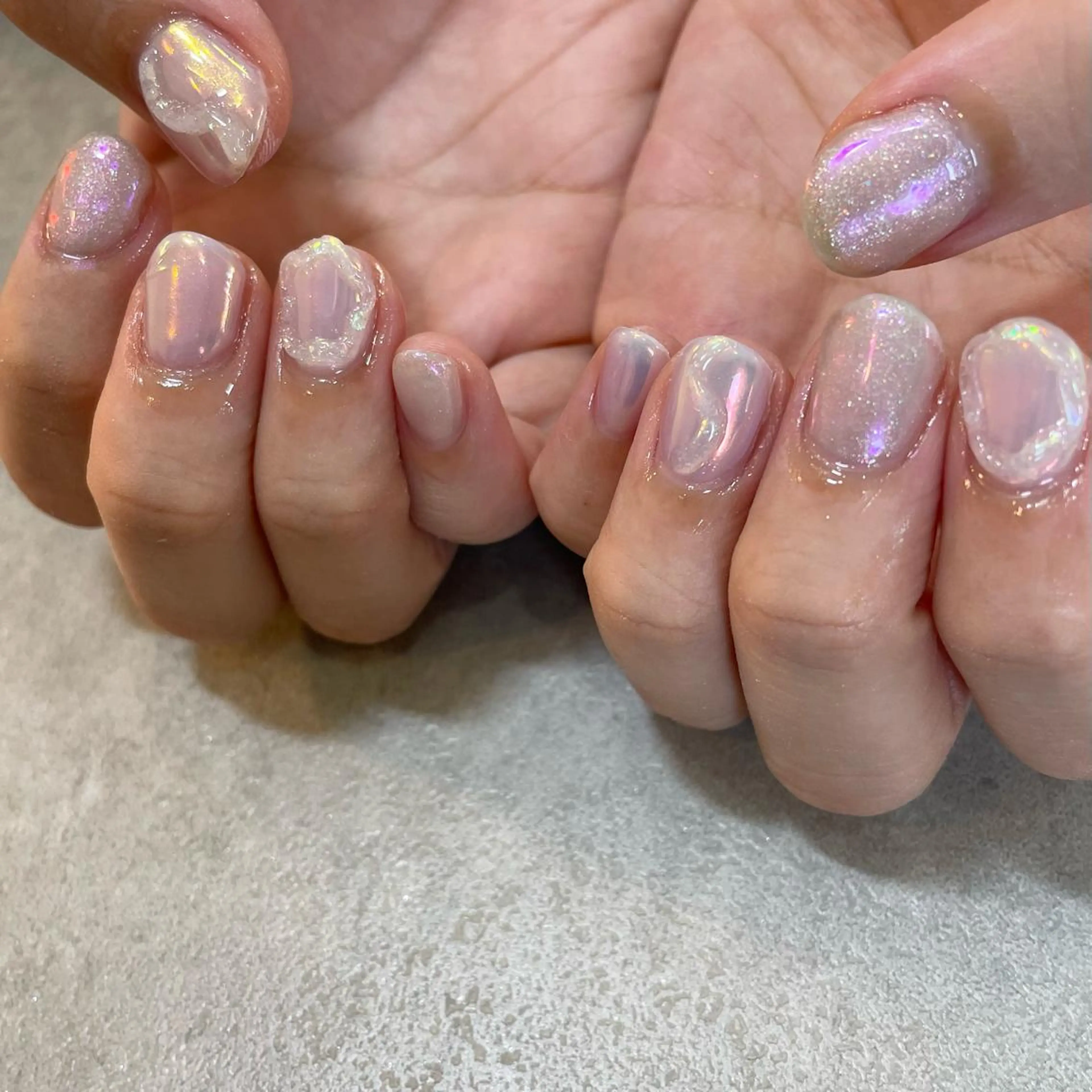 ネイル オーロラネイル ぷっくりネイル Nail Salon Gummi.のネイルデザイン