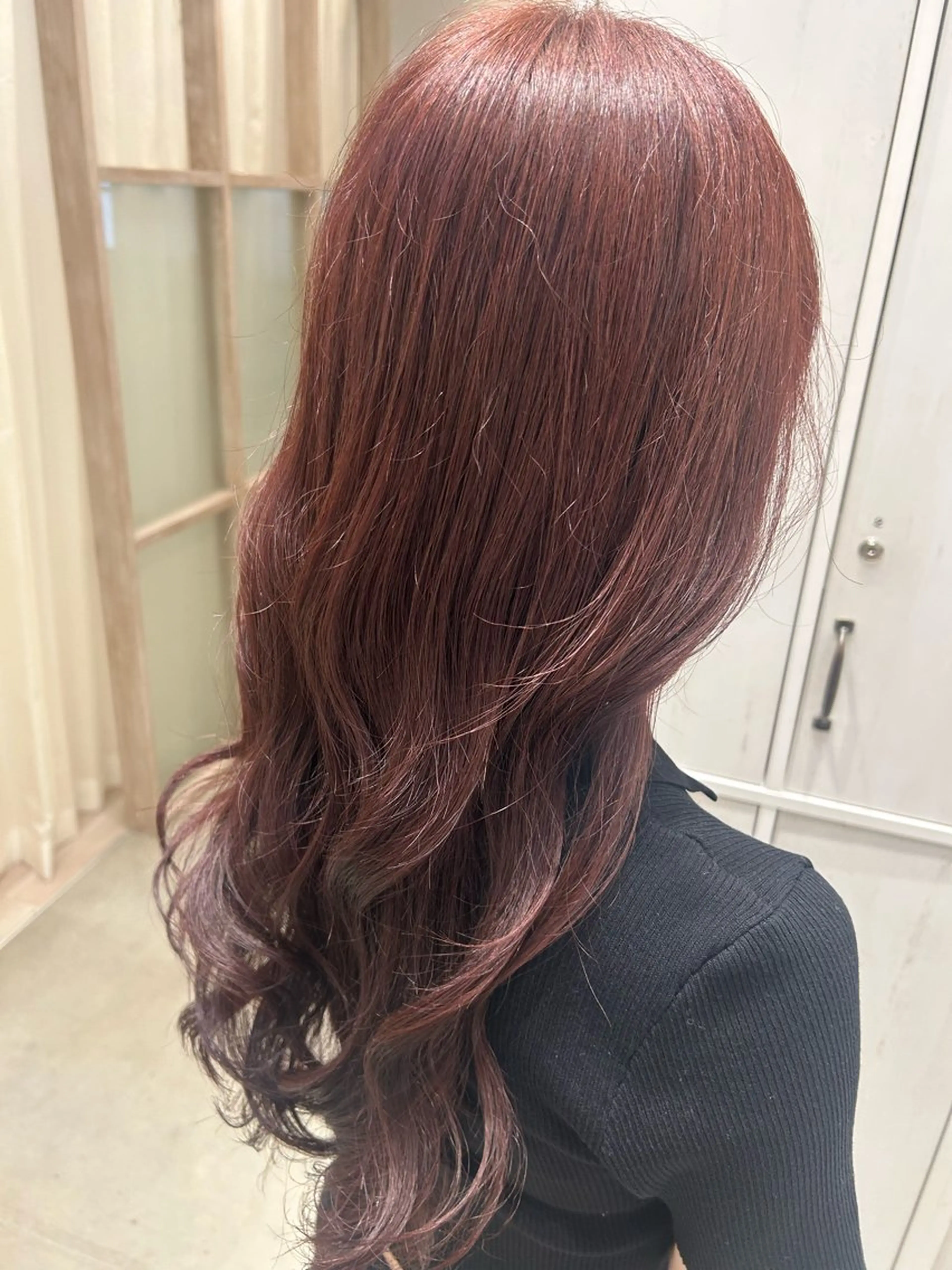 ロング カラー ブリーチ ブリーチなしカラー ピンクカラー ヘアカラー トリートメント 後藤 由希のヘアスタイル