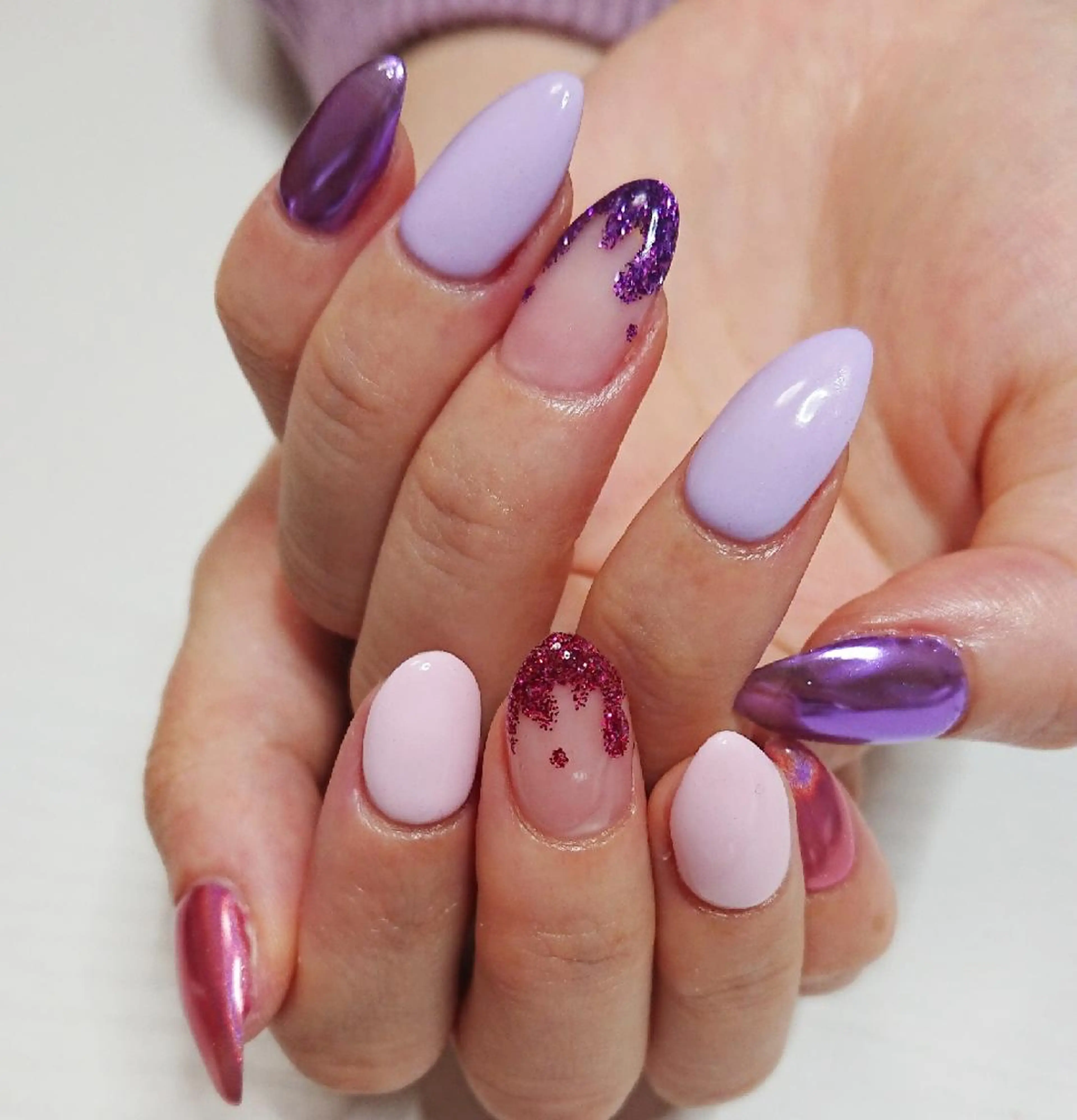 ネイル ラメ(グリッター) ハンドネイル Lilith Nailのネイルデザイン