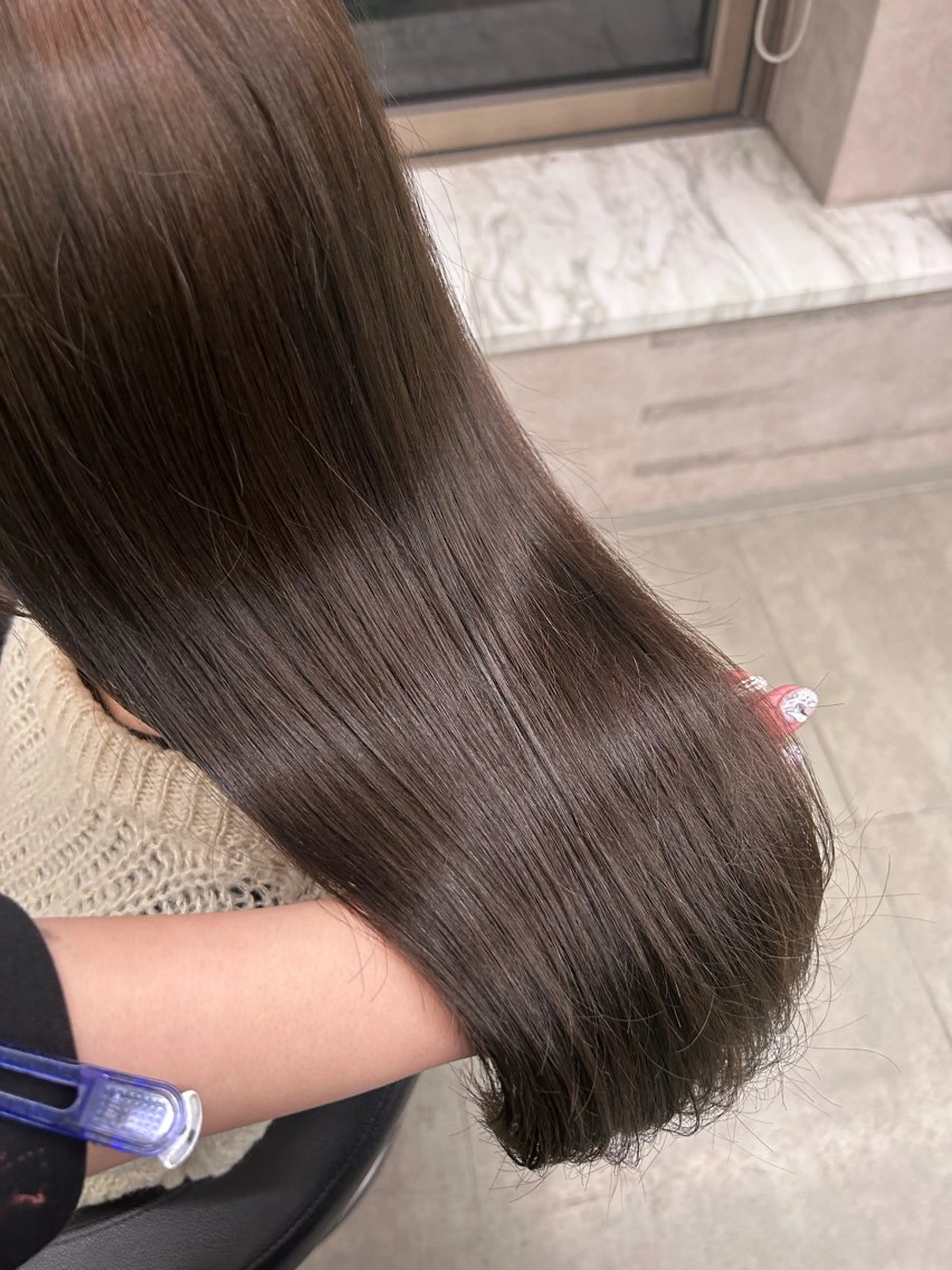 ロング カラー パーマ ヘアアレンジ メンズ キッズ ヘアカラー トリートメント ヘアセット ブリーチなしカラー/ ブラウン/レイヤーのヘアスタイル