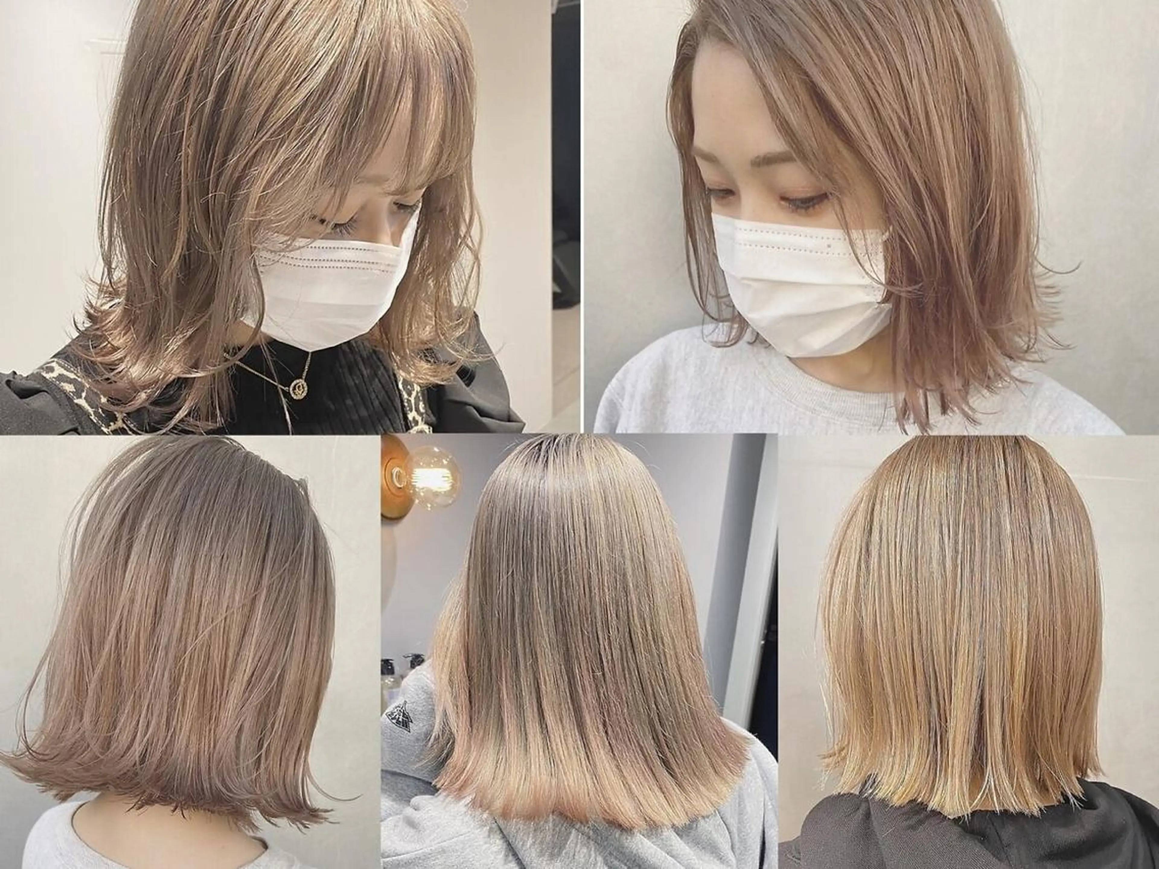 セミロング カラー バレイヤージュ ブリーチ ケアブリーチ 透明感カラー デザインカラー ヘアカラー トリートメント 💖ハイライト/ハイ トーン💖MIKIのヘアスタイル