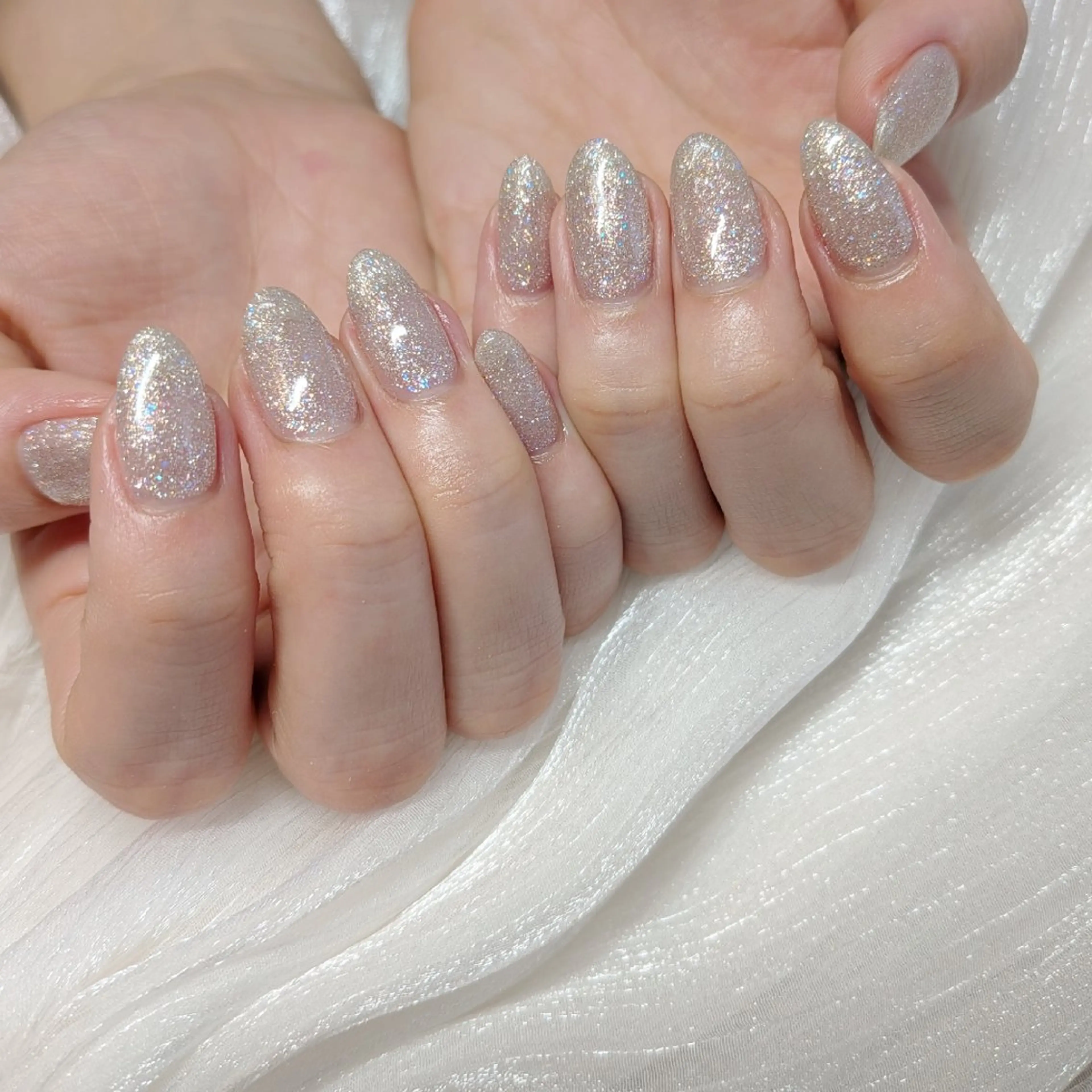 ネイル キラキラネイル ラメ(グリッター) マグネットネイル オフィスネイル ワンカラーネイル ハンドネイル Shanti所属・Shanti🩵 NARITAのネイルデザイン