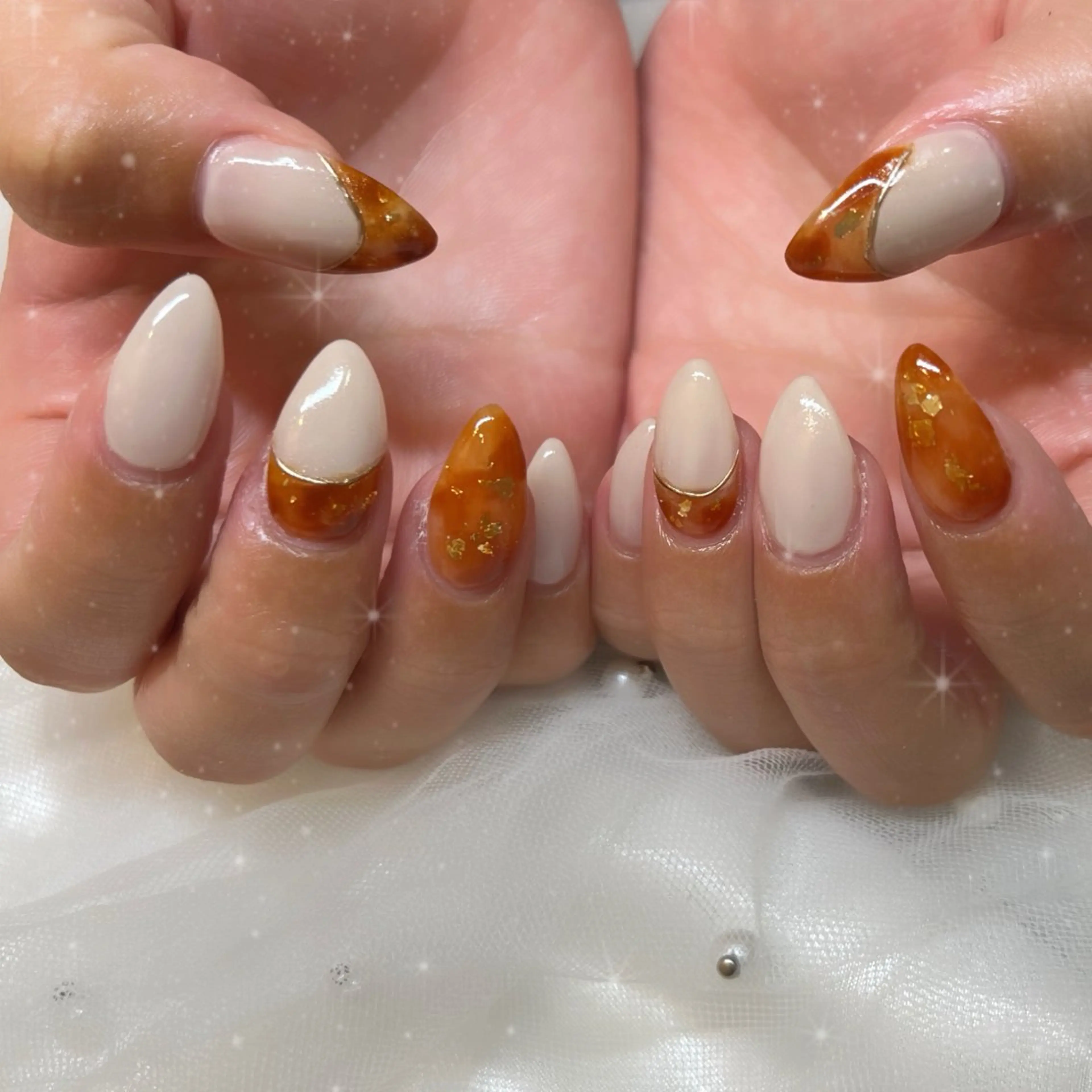 ネイル べっ甲ネイル ハンドネイル ブルーデイジー栄本店所属・BlueDaisy 栄本店のネイルデザイン