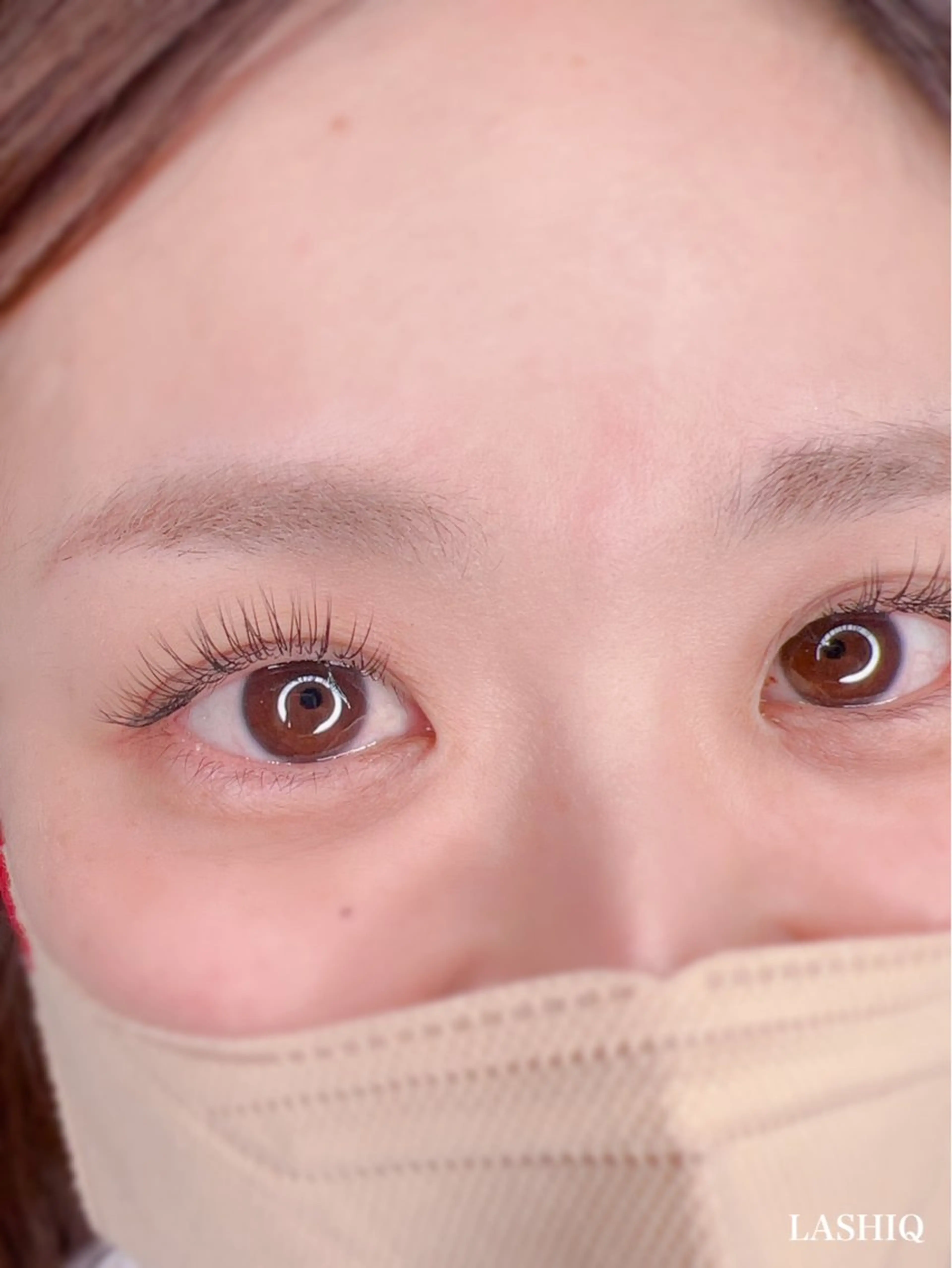 マツエク・マツパ フラットラッシュ Jカール マツエク LASHIQ南堀江 奥優美のマツエク・マツパデザイン