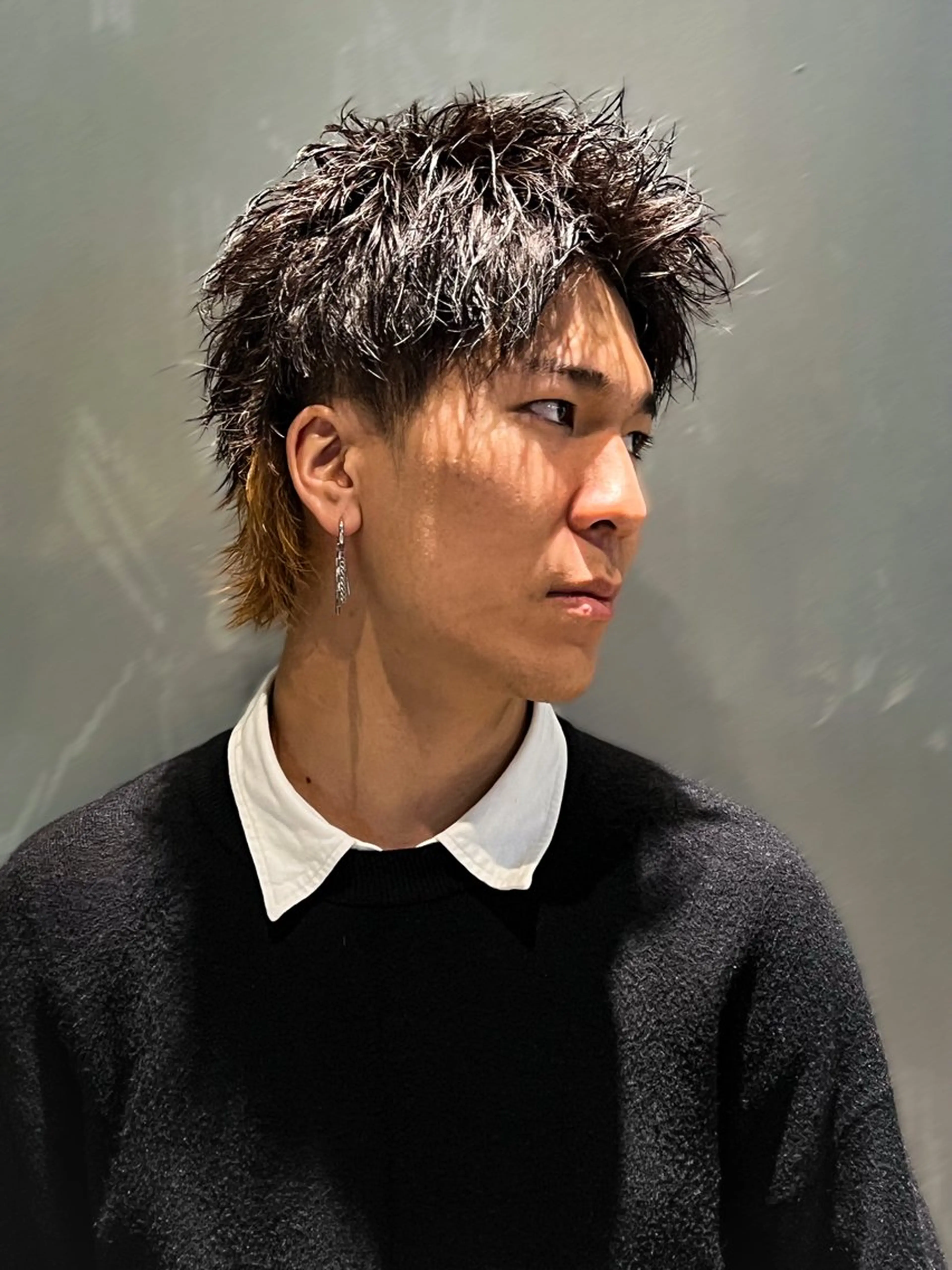 メンズ スパイキーショート メンズウルフカット ウルフカット カット 池袋メンズ縮毛矯正 ｜玉城柊平のヘアスタイル