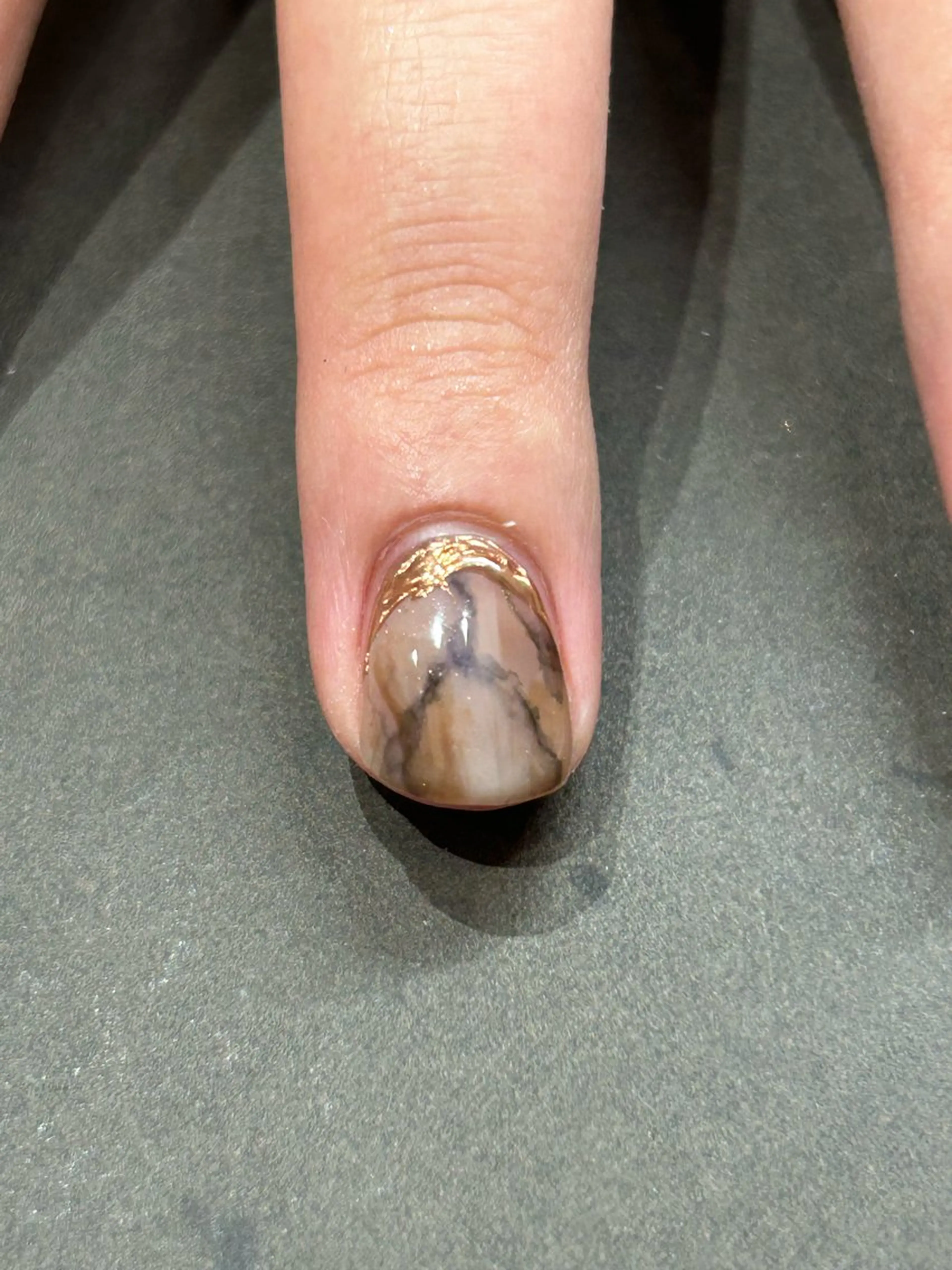 ネイル 大理石ネイル(マーブル) マミーナオレンジ mihoのネイルデザイン