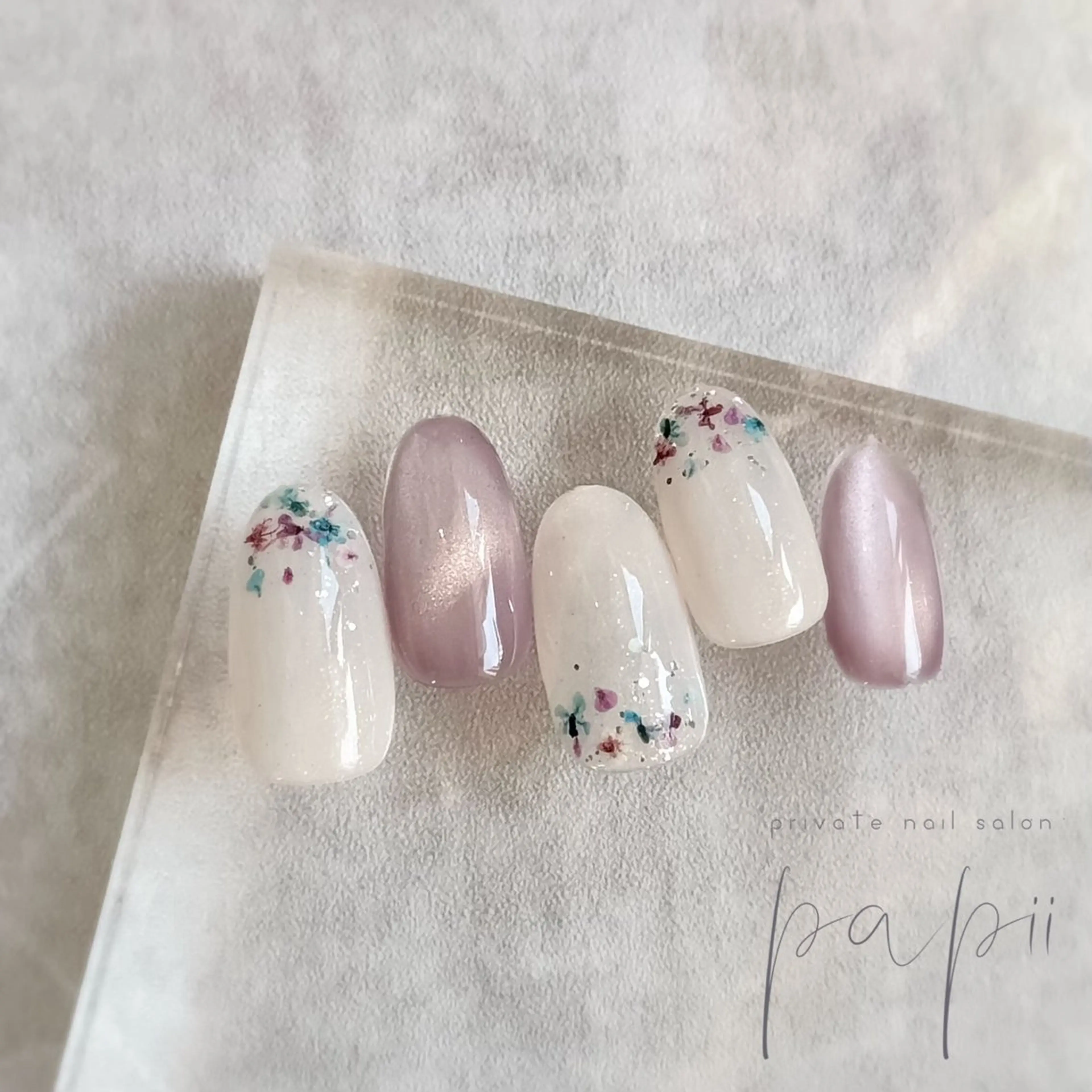 ネイル フラワーネイル ワンカラーネイル シンプルネイル ハンドネイル private nail salon papii所属・papii☆ kurodaのネイルデザイン