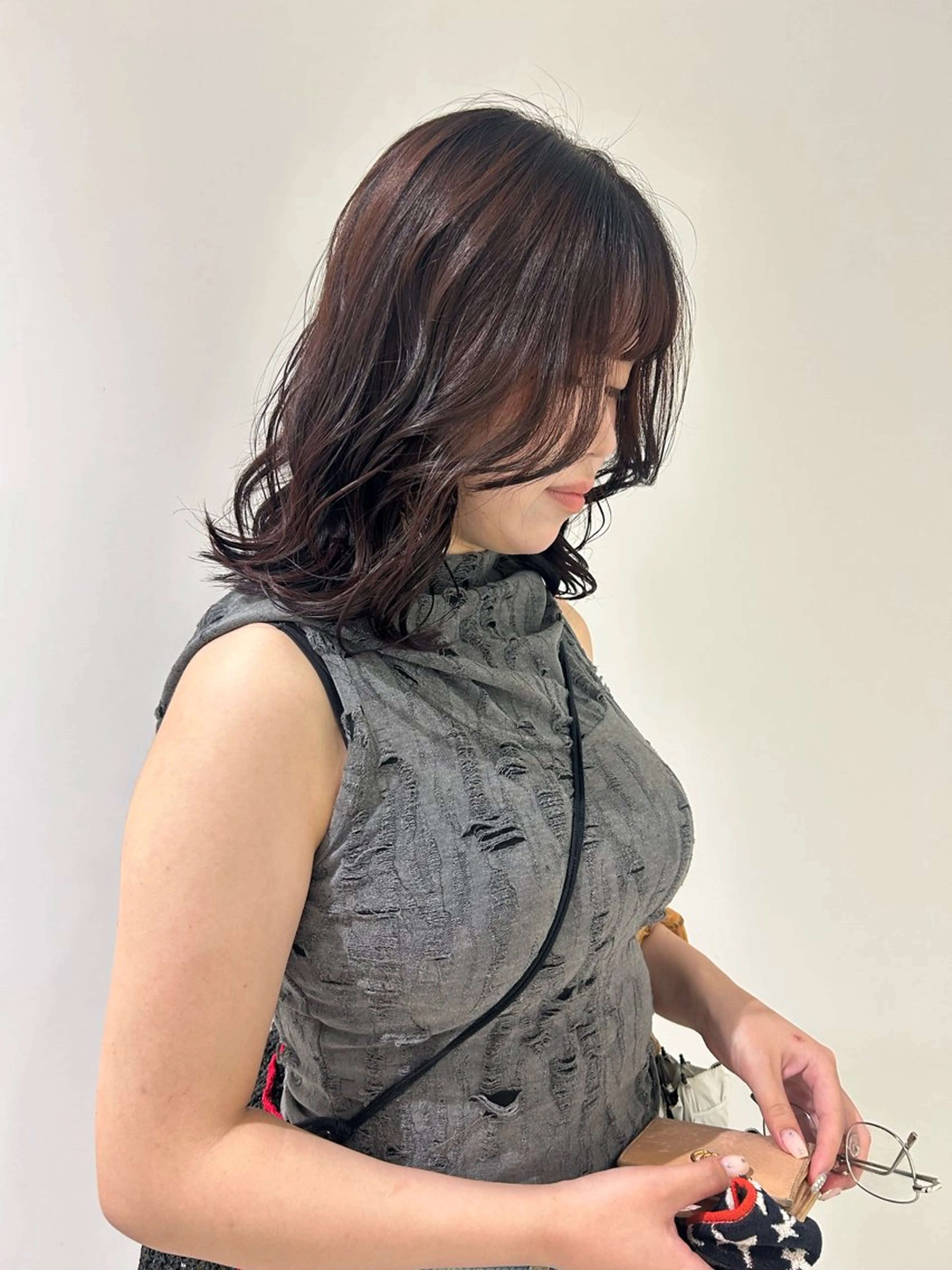 ミディアム カラー ヘアカラー 👔ボブ﹨似合 わせパーマ🩳ももかのヘアスタイル