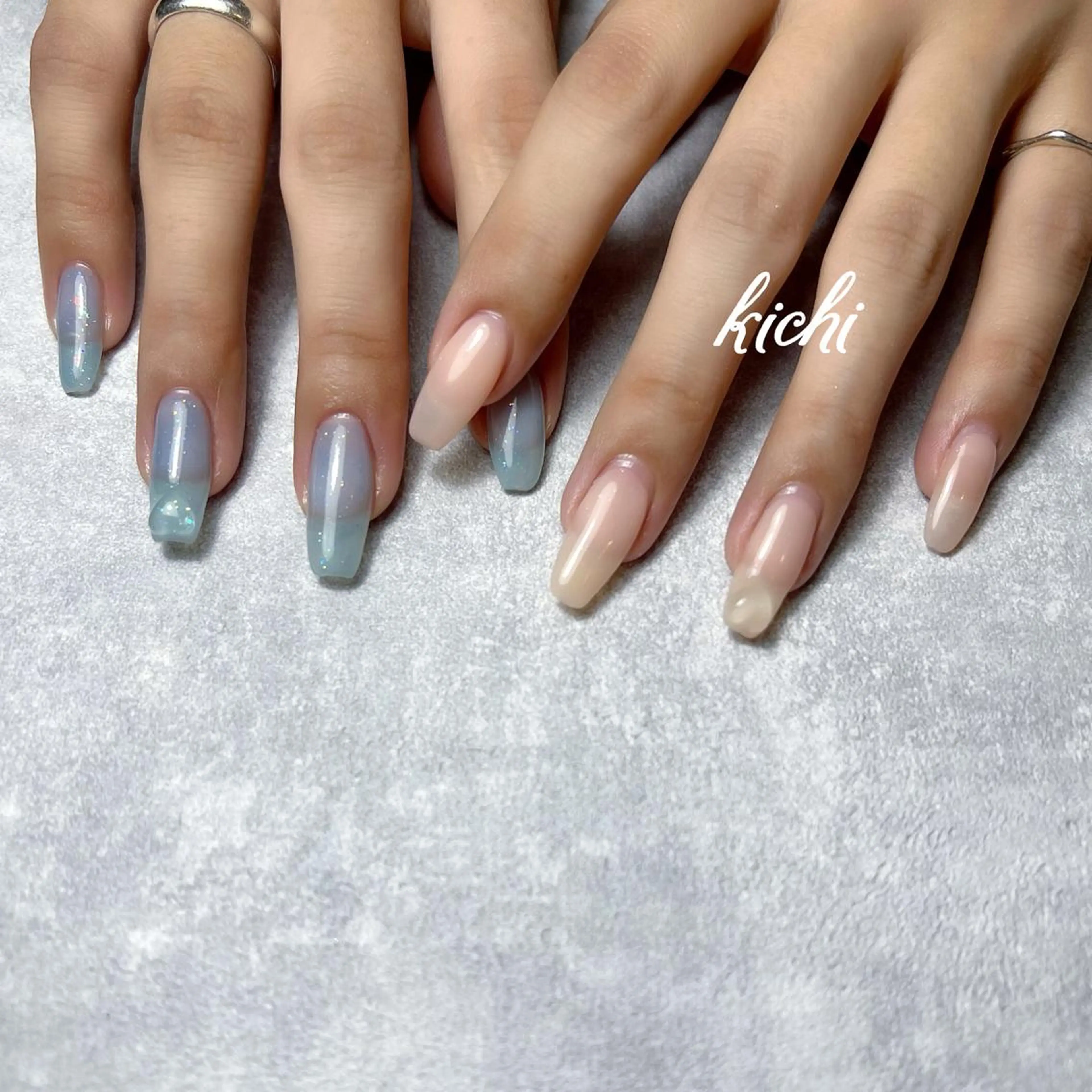 ネイル クリアネイル ジェルネイル ハート 持ち込み ニュアンスネイル ハンドネイル フットネイル kichi･:* みじゅのネイルデザイン