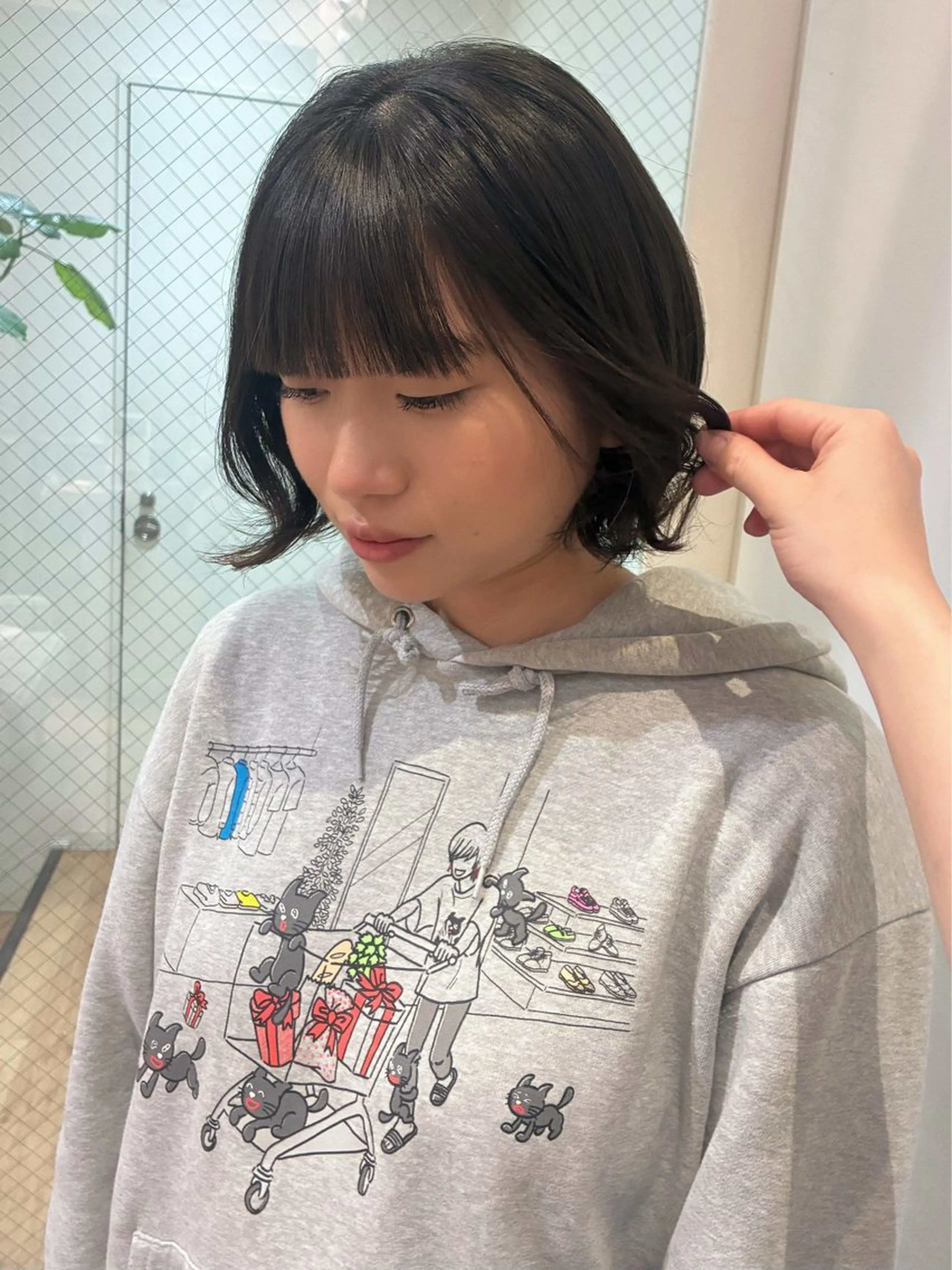 ミディアム パーマ ミディアムパーマ ボブ デジタルパーマ パーマ moe/名古屋美容室 /モデル募集のヘアスタイル