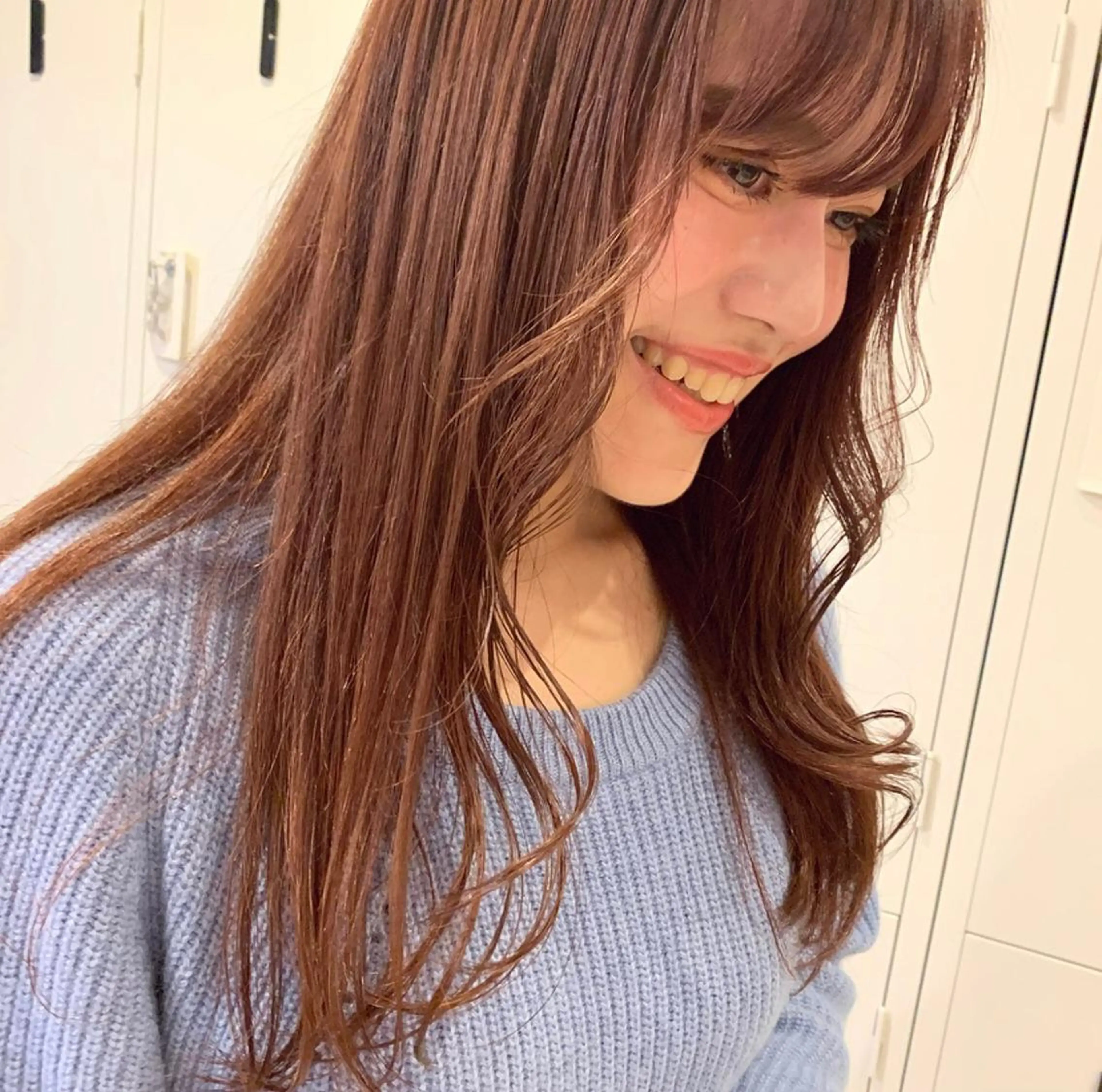 ロング カラー ピンクカラー 佐藤 永夏のヘアスタイル