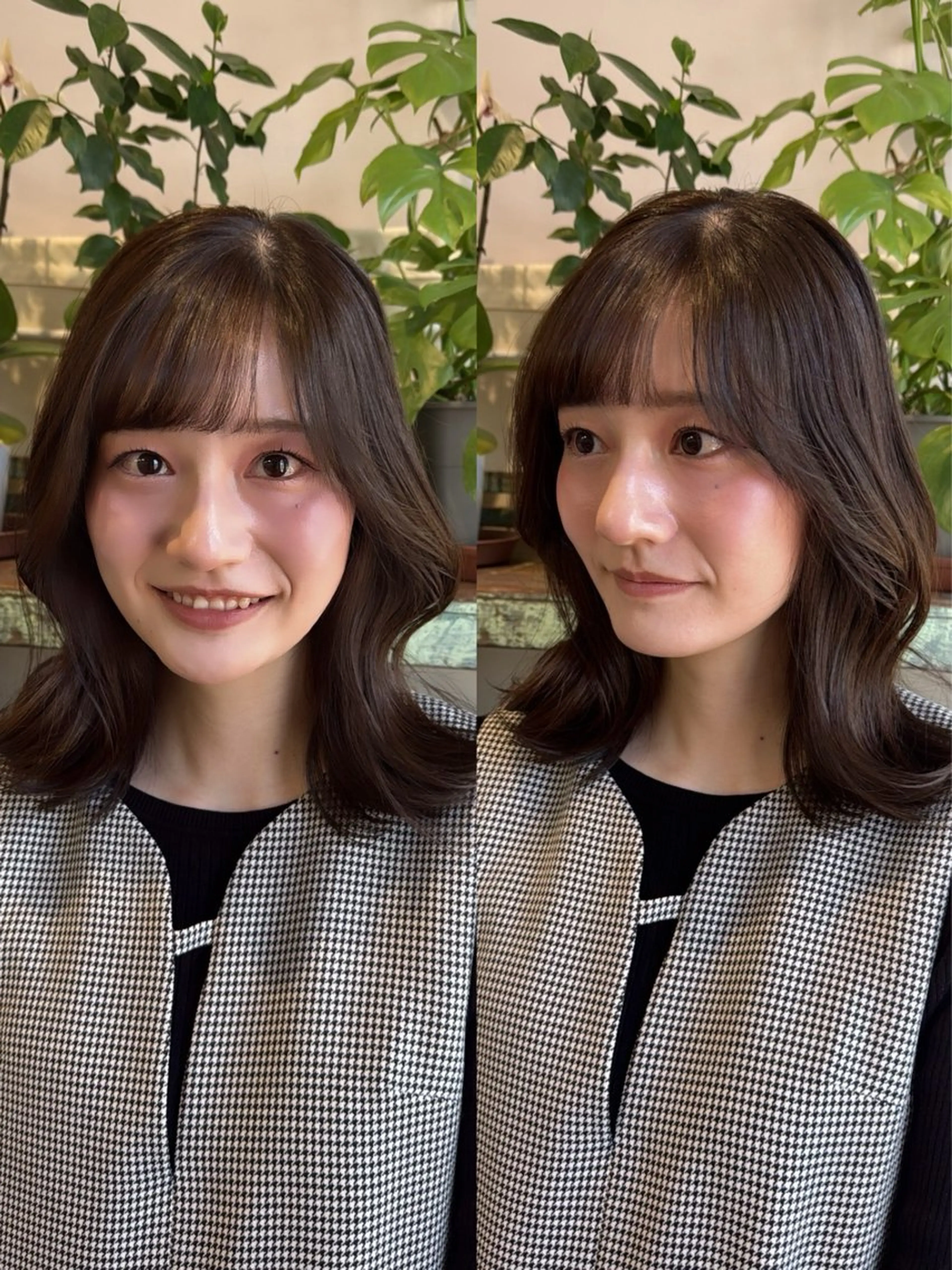 ミディアム カット ヘアカラー トリートメント Sakura .のヘアスタイル
