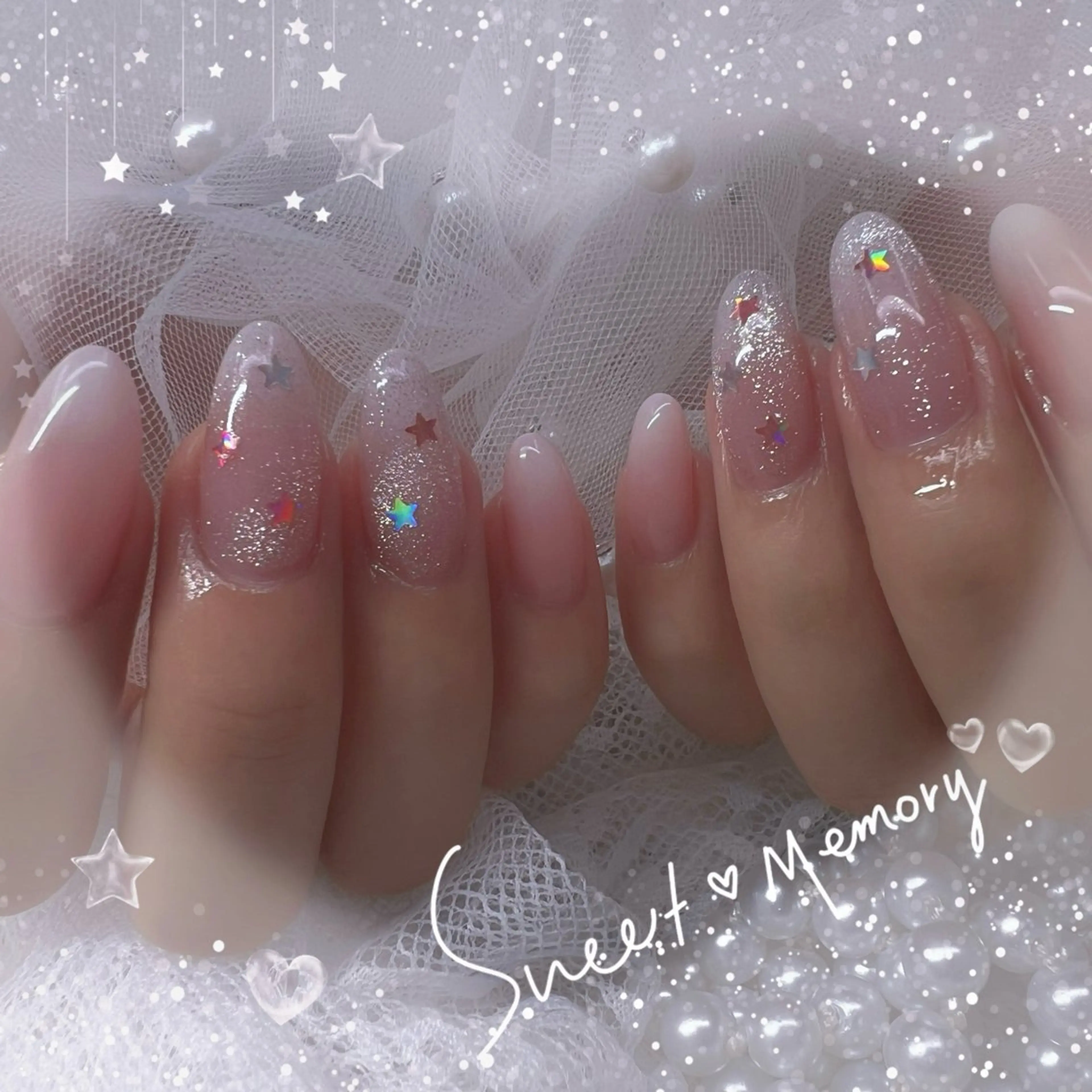ネイル チークネイル フレンチネイル ガーリー ガラスフレンチ グラデーション ハンドネイル ハンドケア Chill Nailsalonのネイルデザイン