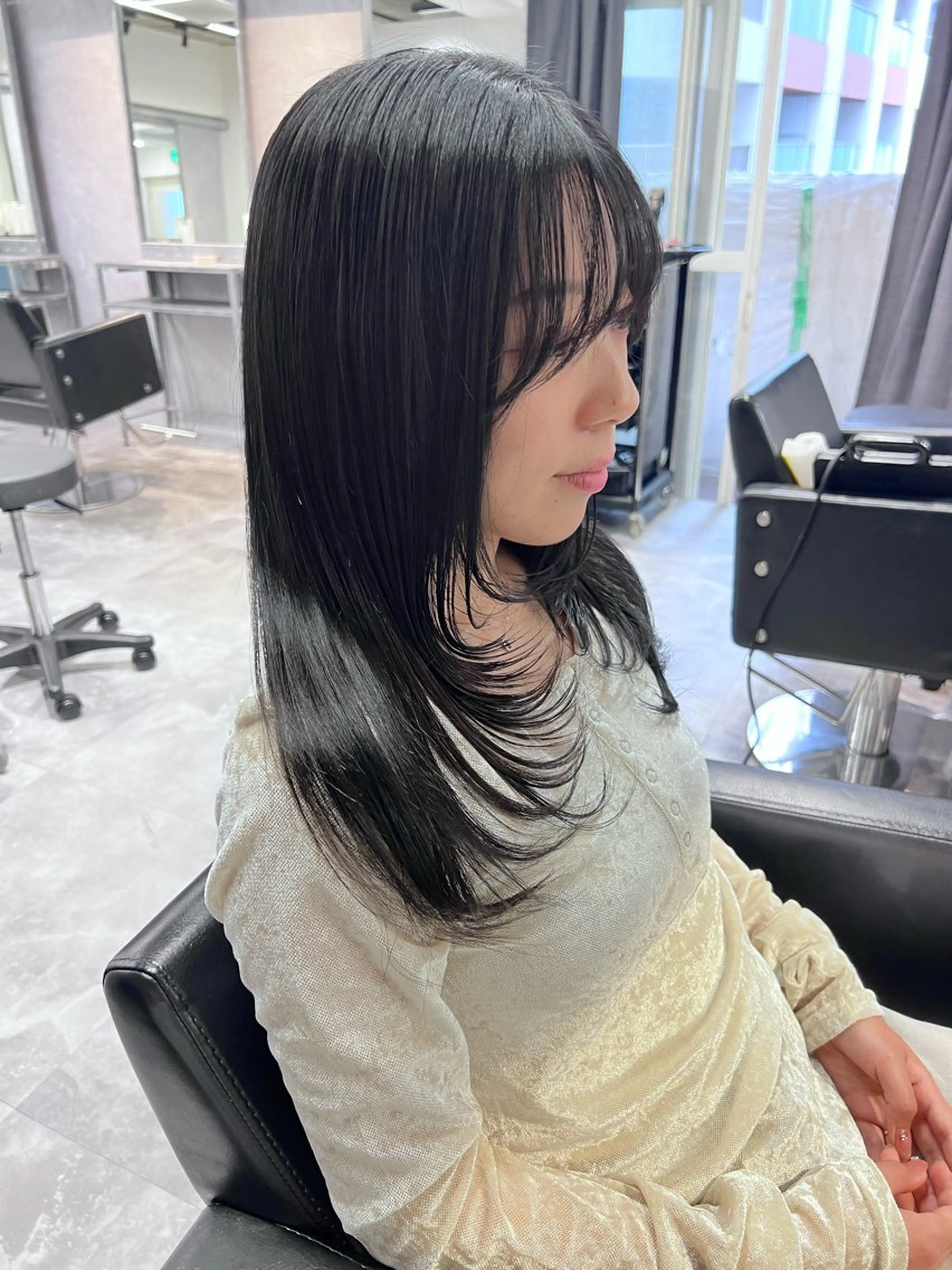 ロング カラー ロングレイヤー ハッシュカット レイヤーカット ロング カット ヘアカラー 透明感/レイヤー 🇰🇷tomonaのヘアスタイル