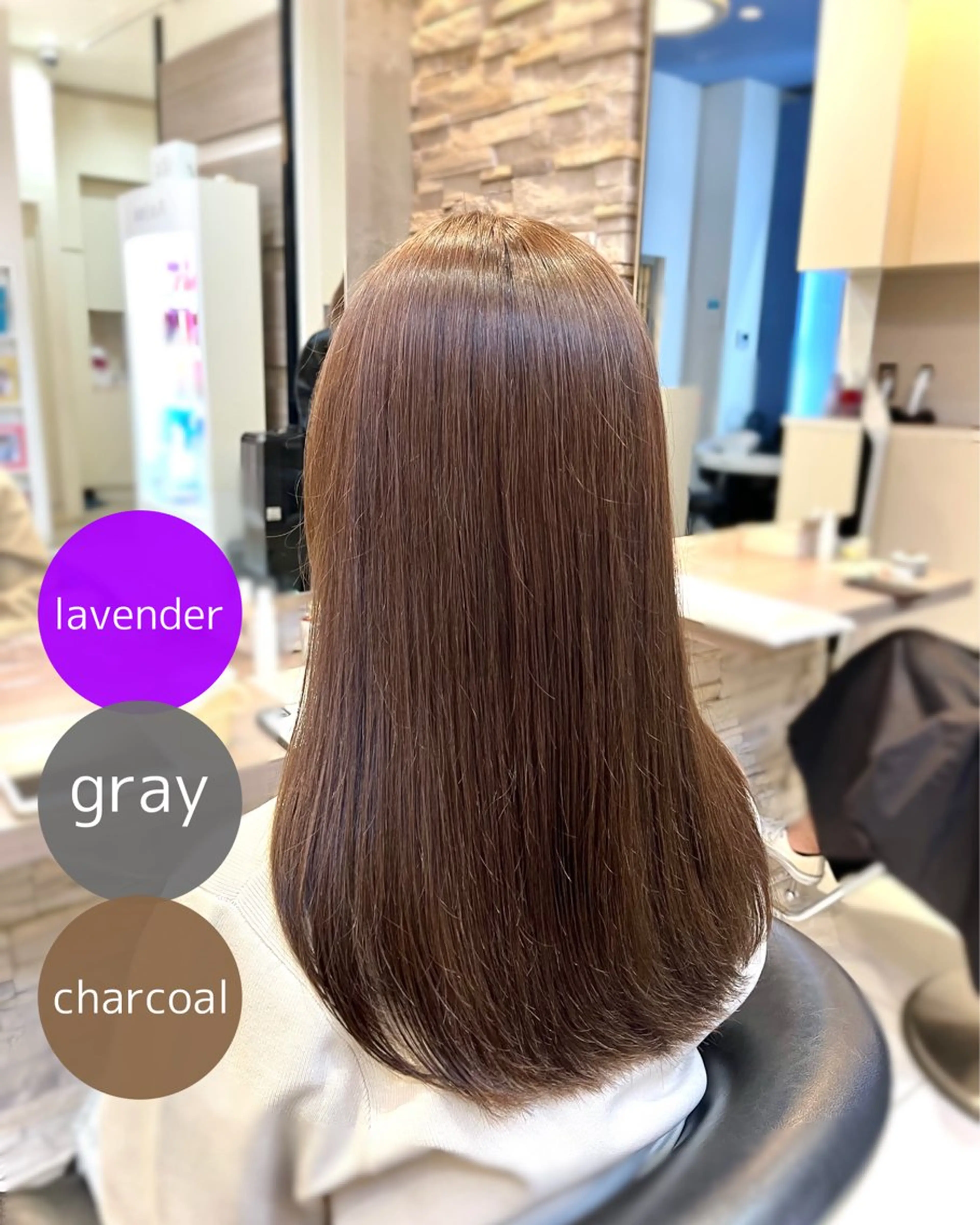 セミロング カラー 透明感カラー ラベンダーカラー カット ヘアカラー トリートメント 透明感カラー/ くびれヘア/館岡俊平のヘアスタイル