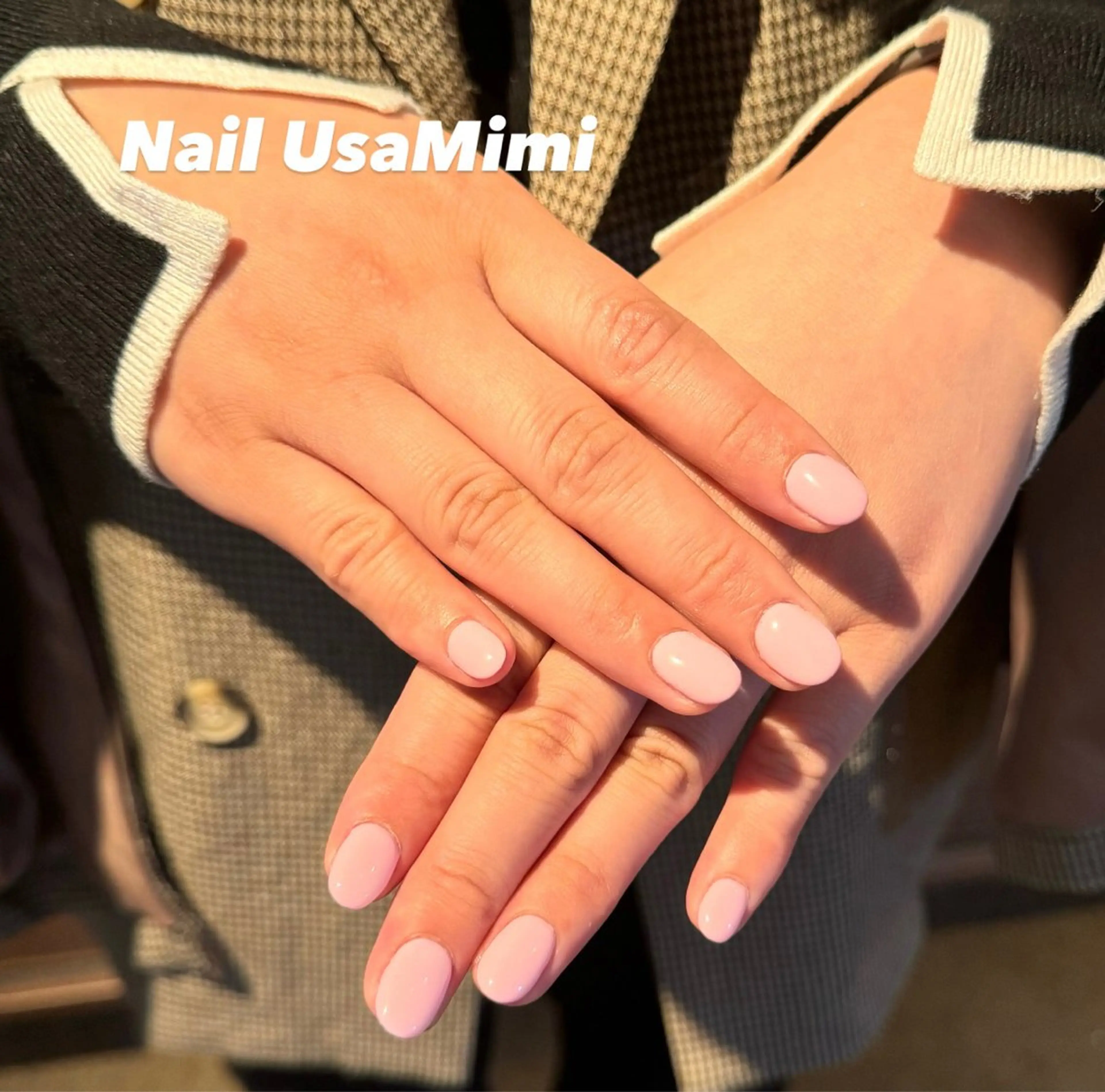 ネイル ワンカラーネイル ピンク 本町ネイルNail UsaMimiのネイルデザイン