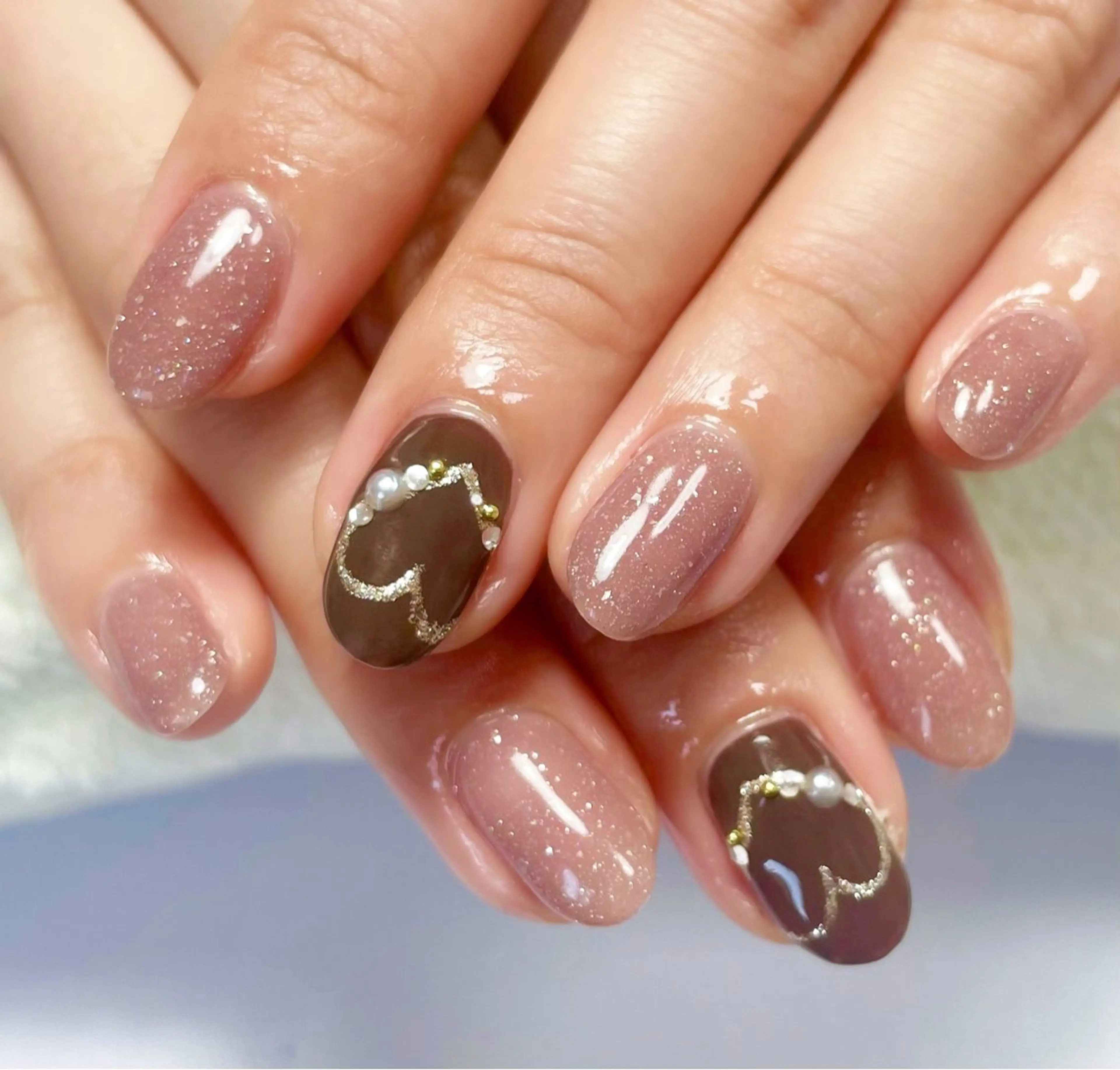 ネイル フラッシュネイル バレンタイン Chicchi 加茂宮駅徒歩3分のネイルデザイン