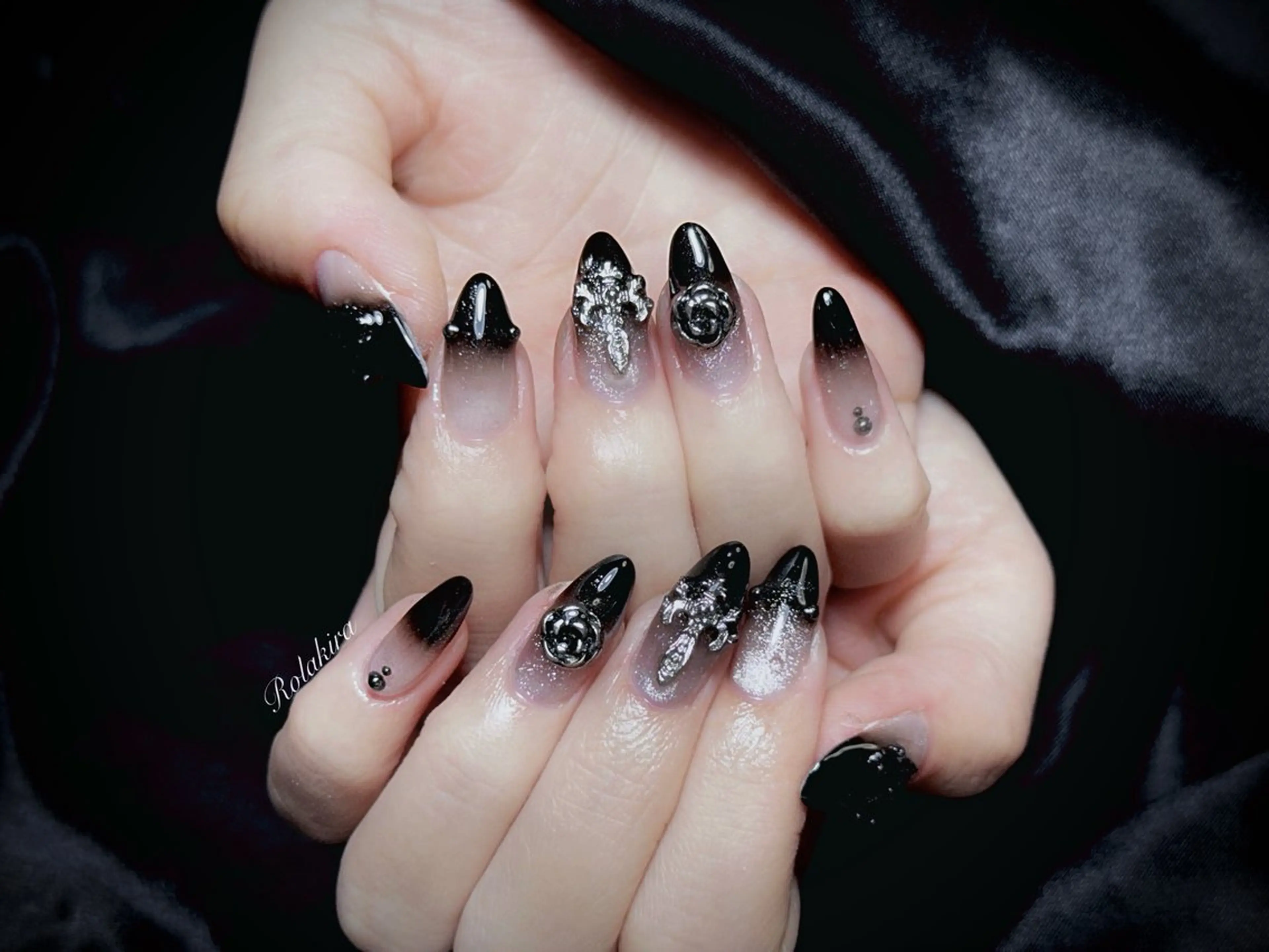 ネイル チークネイル 長さ出し フレンチネイル ジェルネイル 韓国ネイル ハンドネイル Rola kira 麗のネイルデザイン