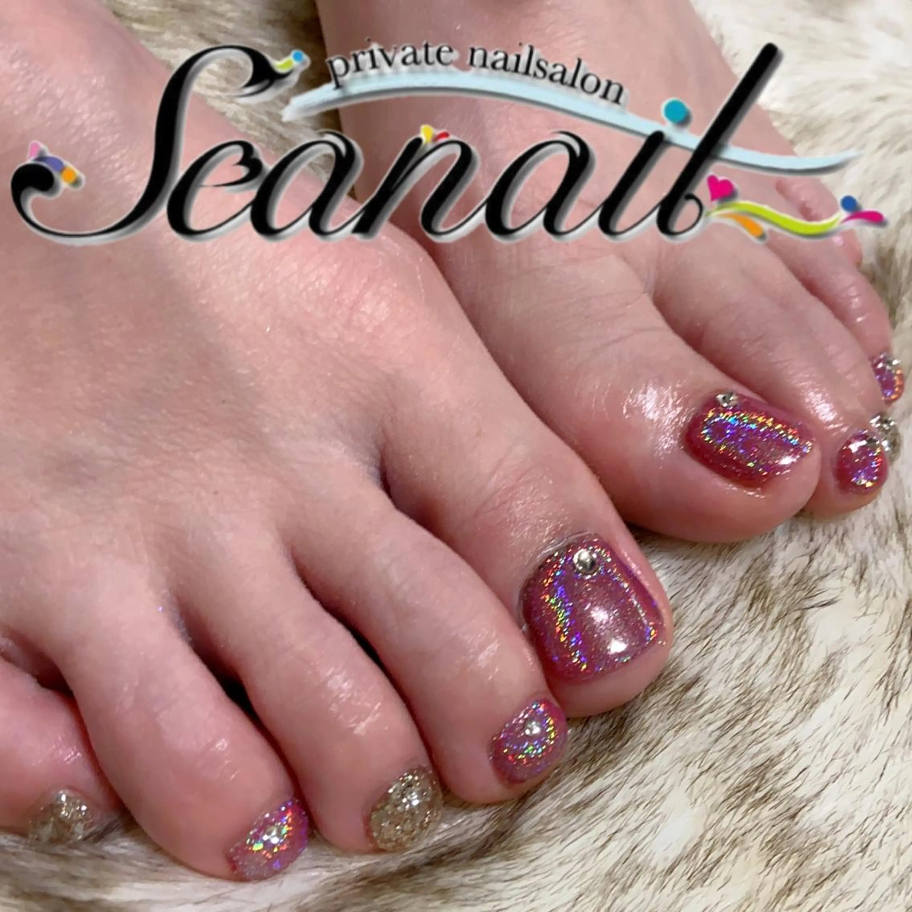 ネイル アートネイル フットネイル ジェルネイル キラキラネイル ラメ(グリッター) 小尾 栞のネイルデザイン