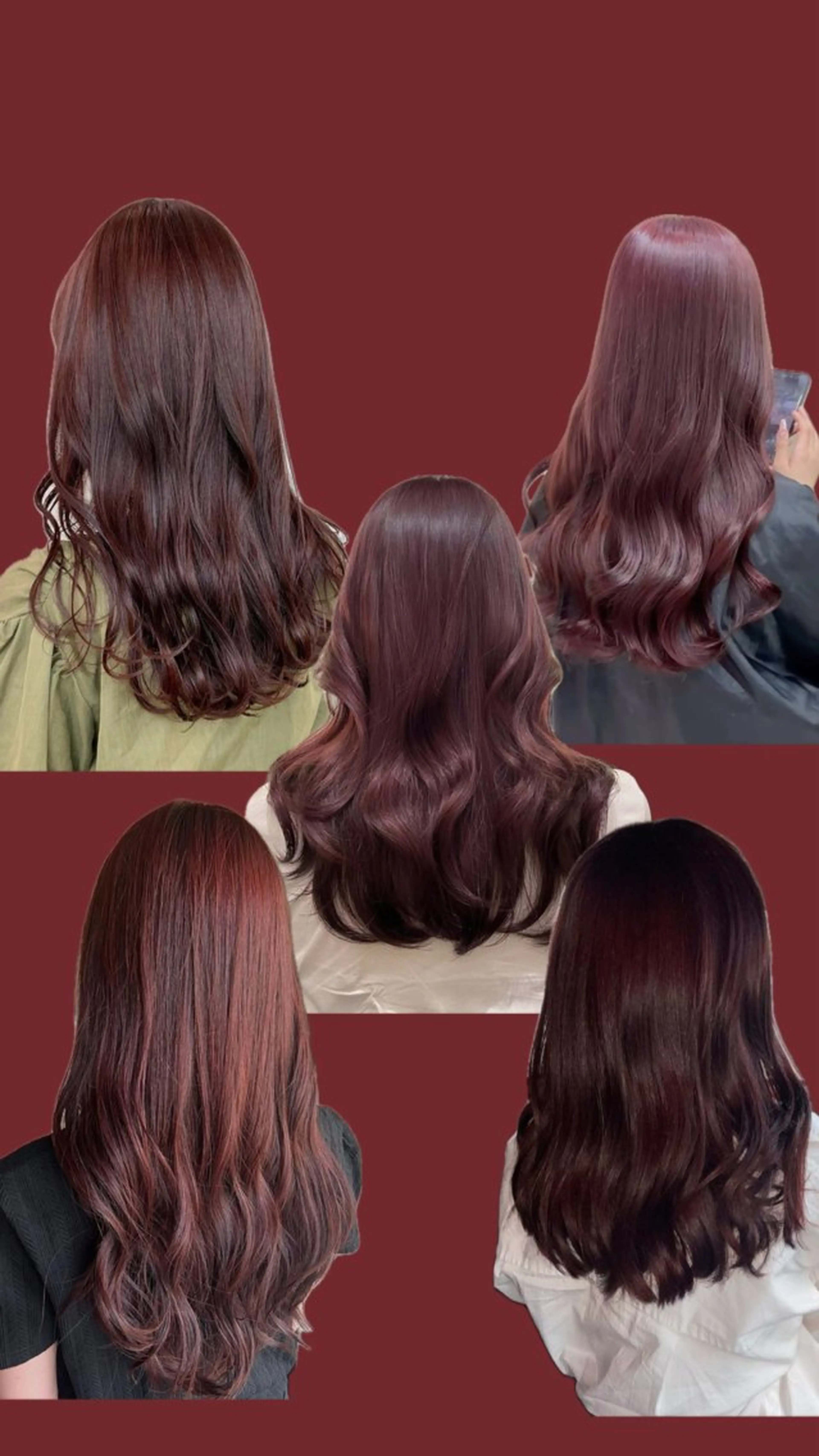 ロング カラー ボルドーカラー レッドカラー ロング キラ🌟 艶感color🎀のヘアスタイル