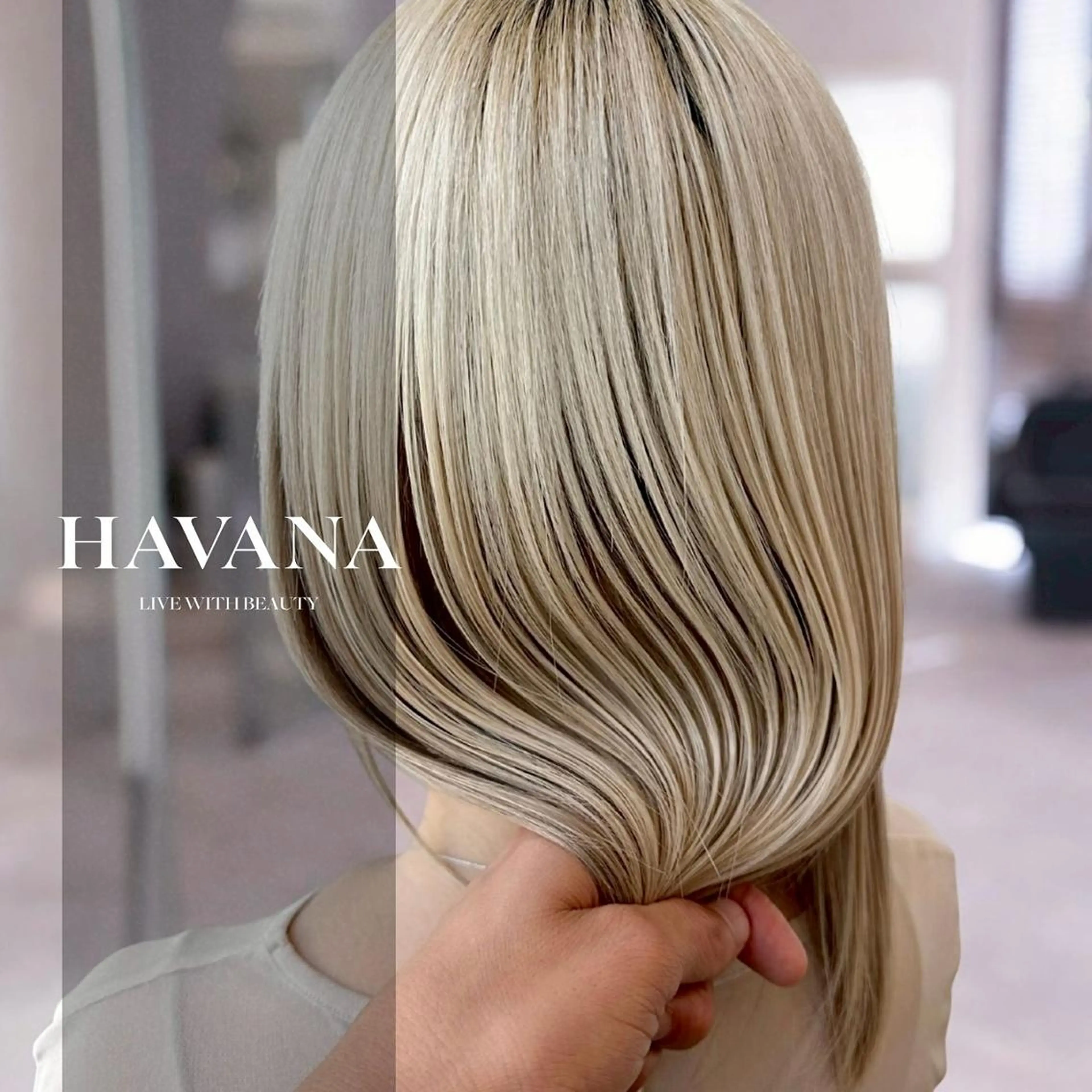 セミロング カット 縮毛矯正 トリートメント HAVANA.立川 【レイヤー/韓国】のヘアスタイル