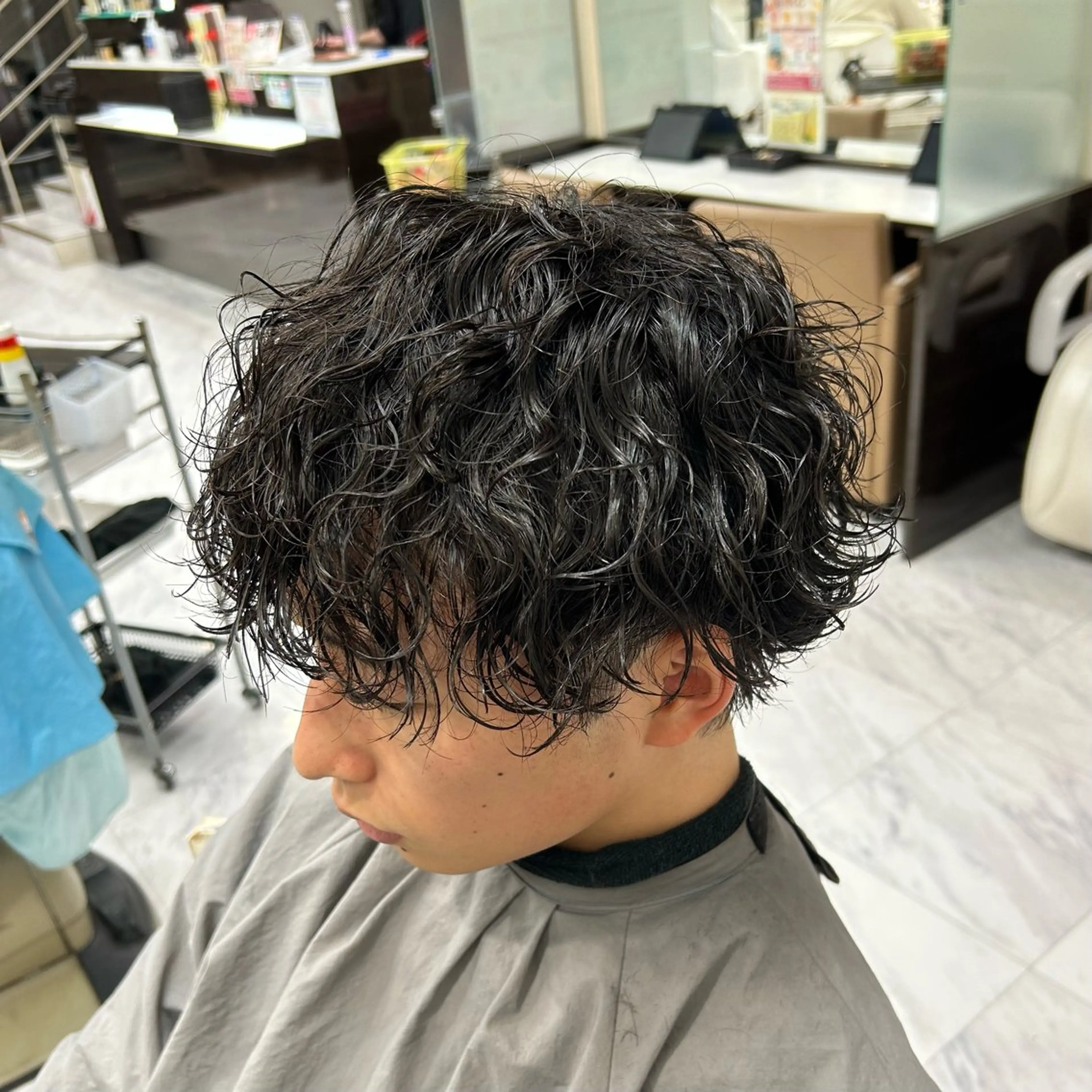 🪴再来様🪴波巻きパーマ+メンズカット+前処理剤orクリームパーマの写真