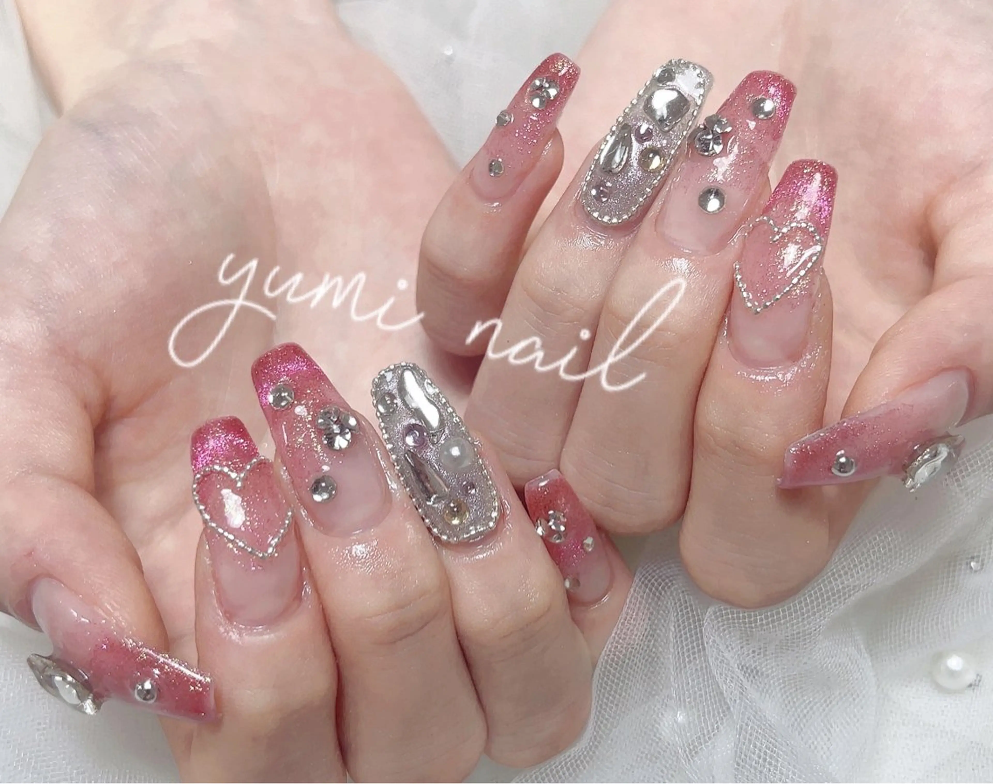 ネイル ハンドネイル 𝐲𝐮𝐦𝐢🎀 長さ出しデザイン専門のネイルデザイン