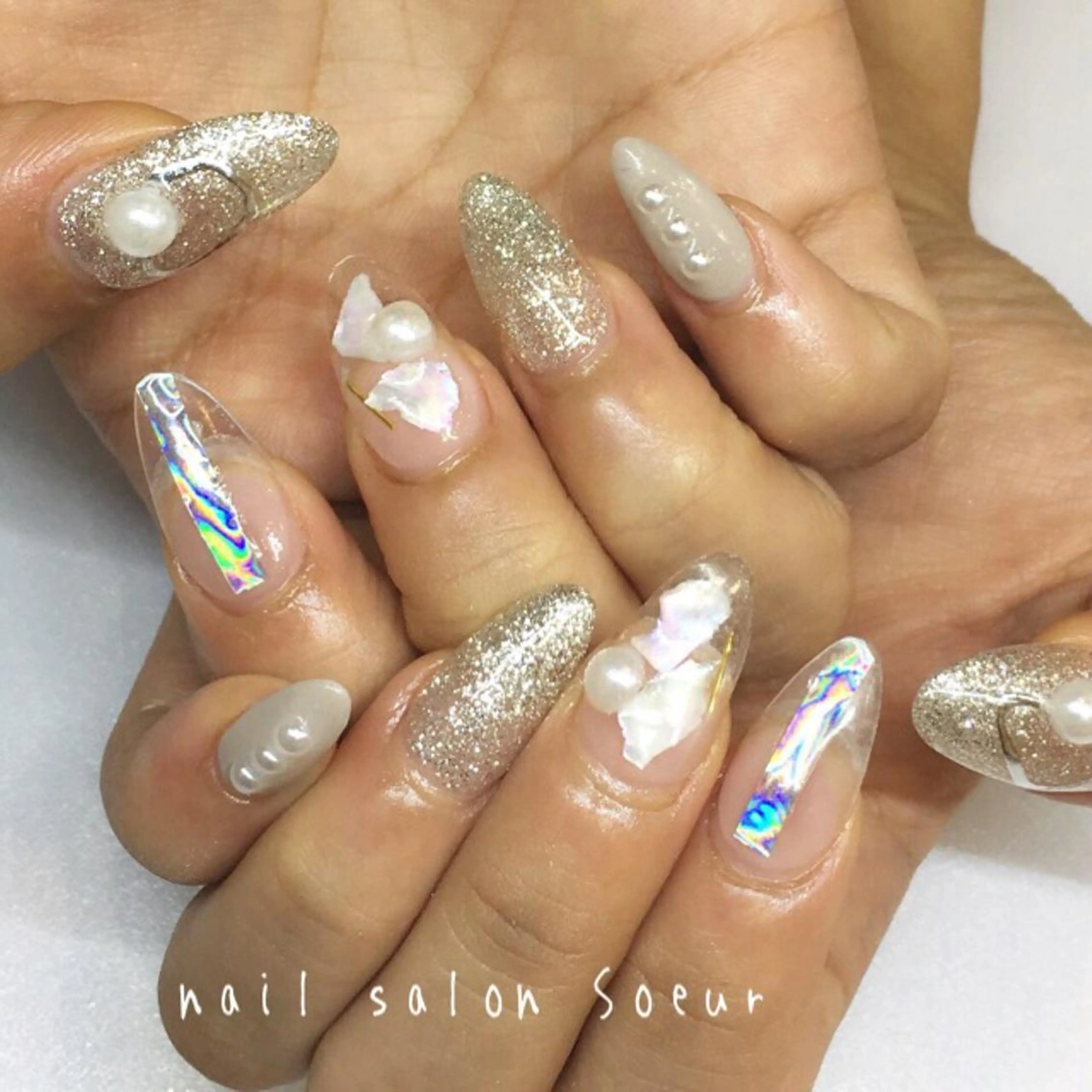 ネイル 持ち込み スカルプネイル ハンドネイル nail salon Soeurのネイルデザイン