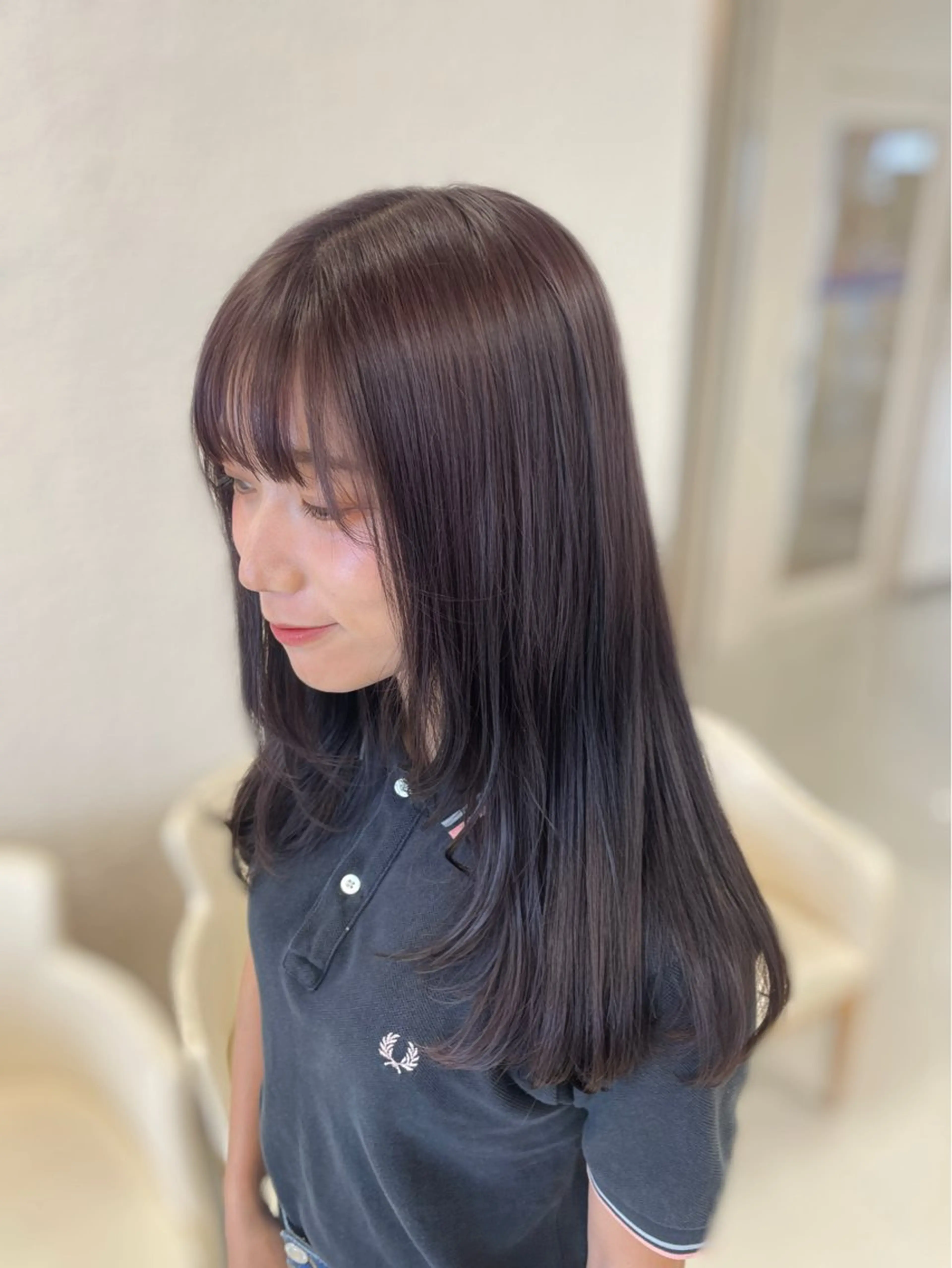 ロング カラー 透明感ワンカラー 🎀髪質改善/AOのヘアスタイル