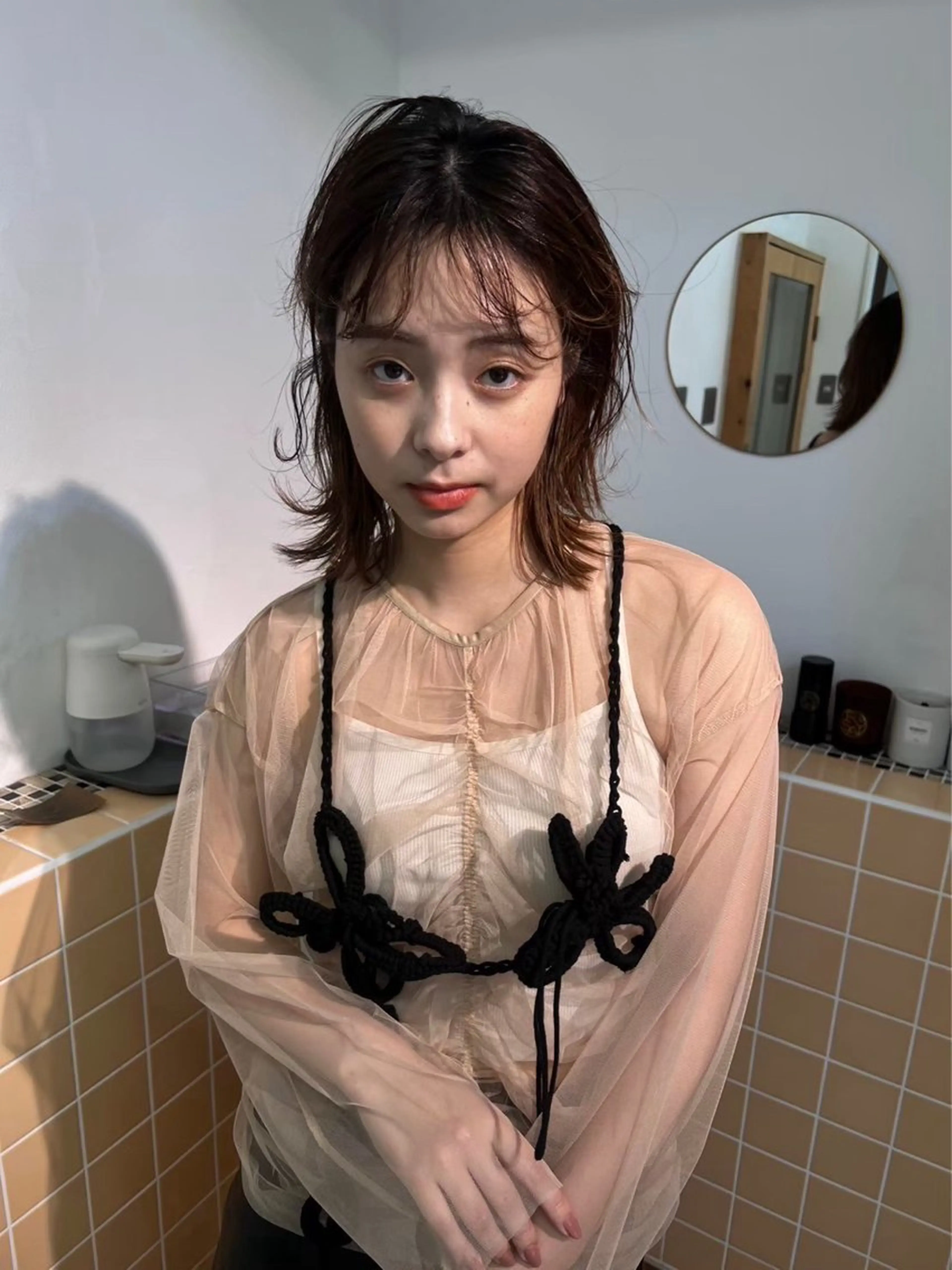 ミディアム カット ヘアカラー トリートメント LUCCI所属・udaハイトーン /ボブ/レイヤーのヘアスタイル