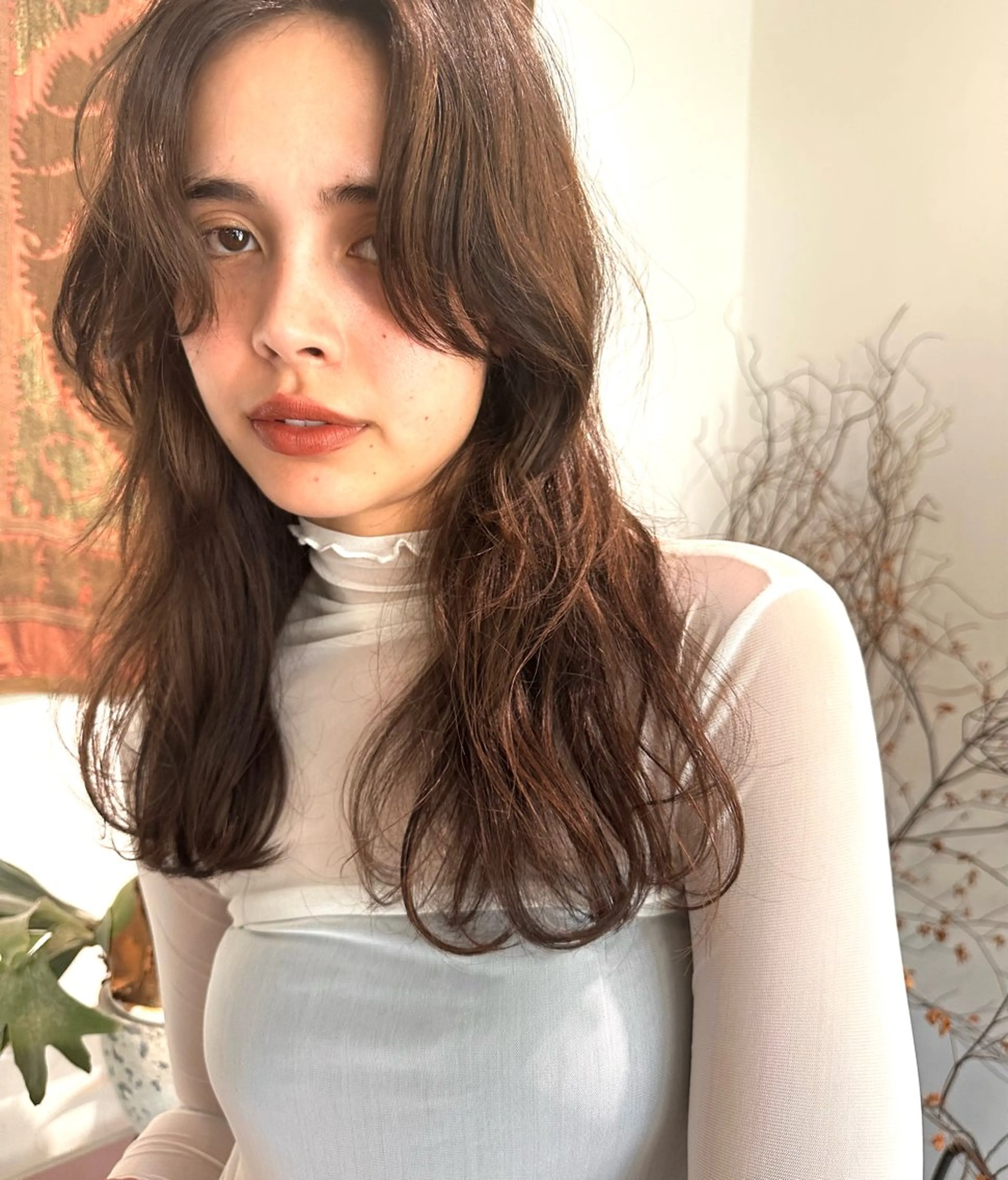 セミロング カラー レイヤーカット ヘアカラー Mado Tsujido所属・小野江 祐李のヘアスタイル