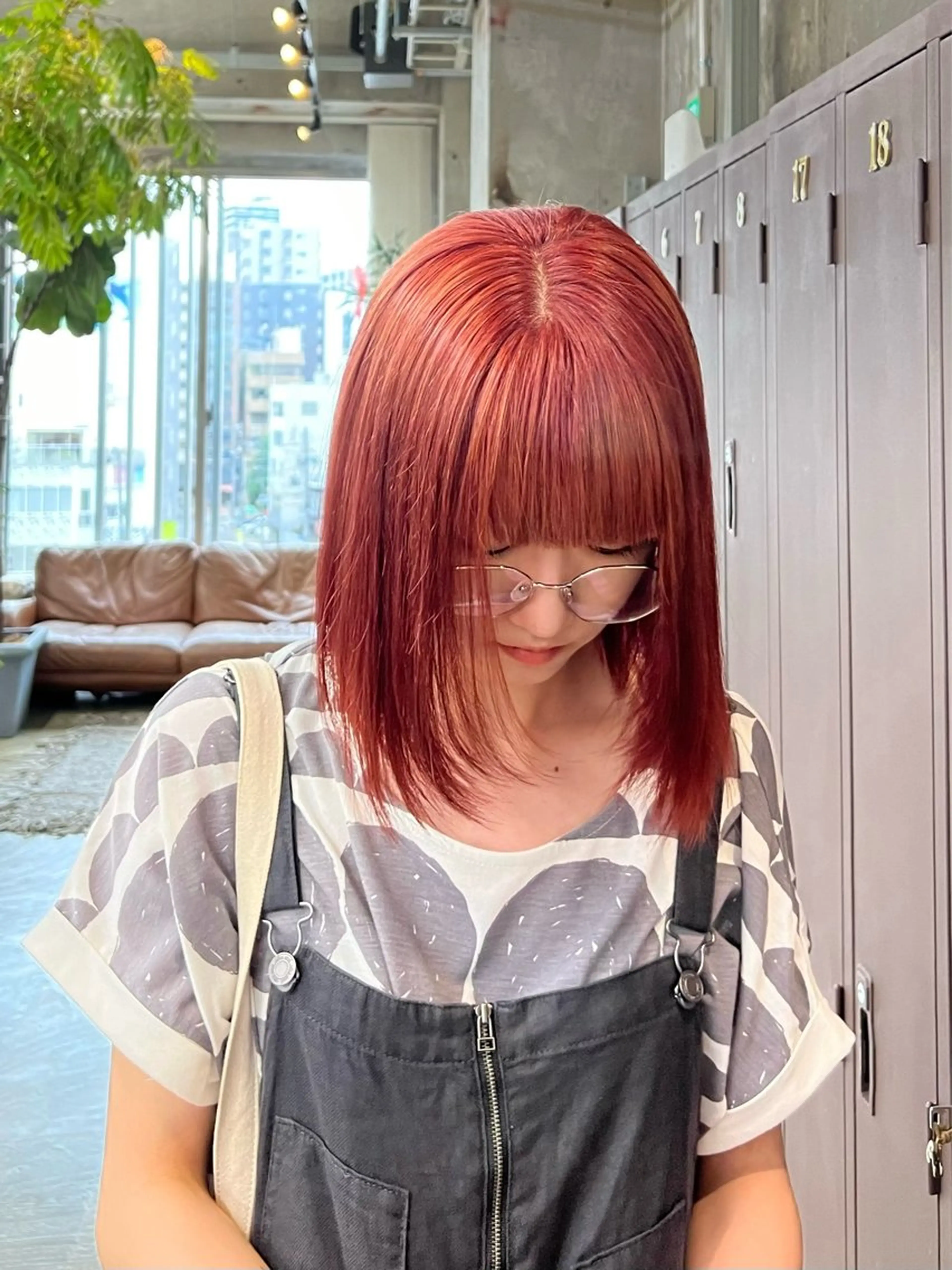 セミロング カラー カット ヘアカラー era所属・azumi/ボブ/暖 色/オリーブ/縮毛のヘアスタイル