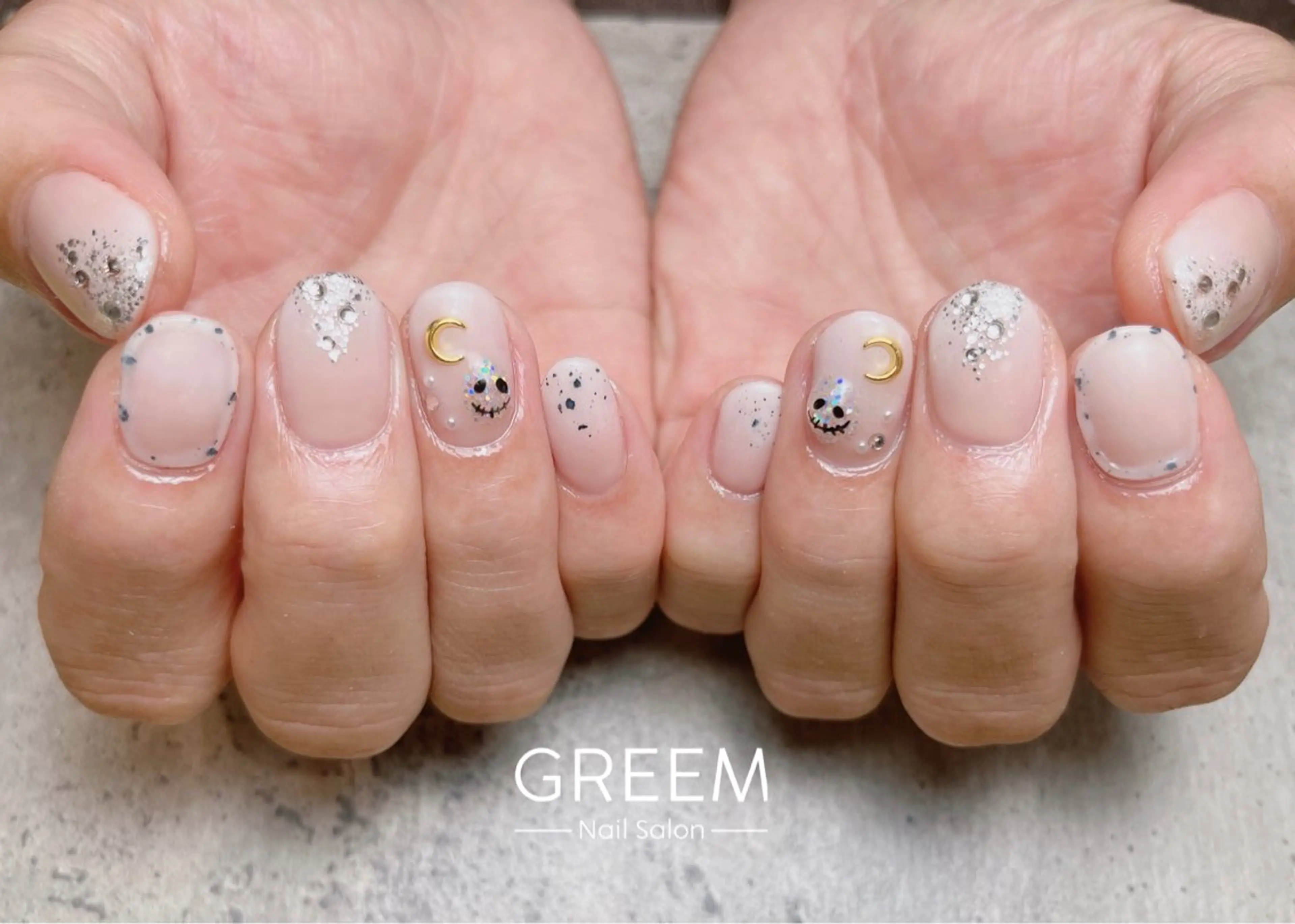 ネイル フラッシュネイル ジェルネイル ハロウィン マグネットネイル オフィスネイル ハンドネイル GREEM グリームのネイルデザイン