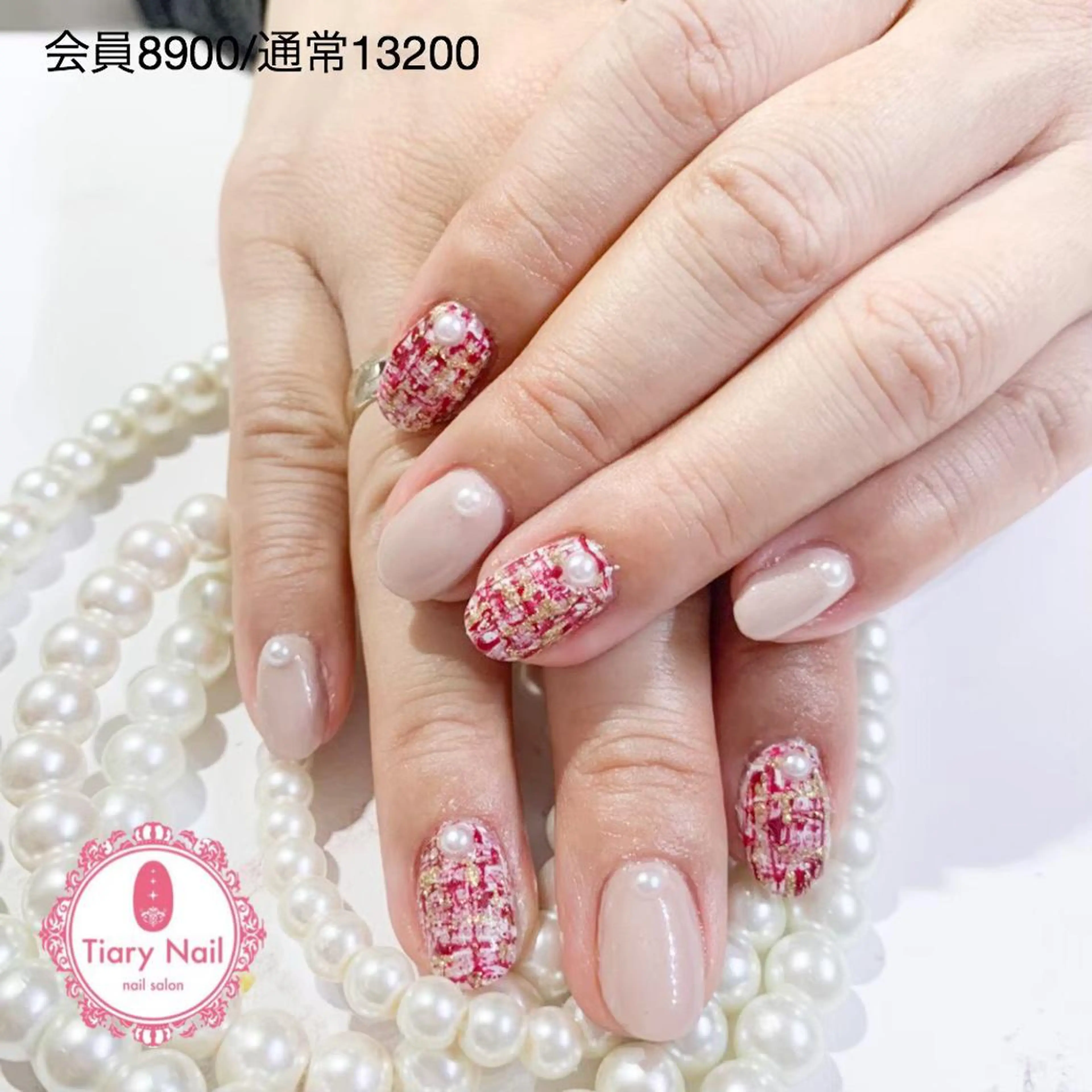 ネイル 桜ネイル 長さ出し スカルプネイル 春ネイル 💗🪽Tiary Nail🪽💗のネイルデザイン