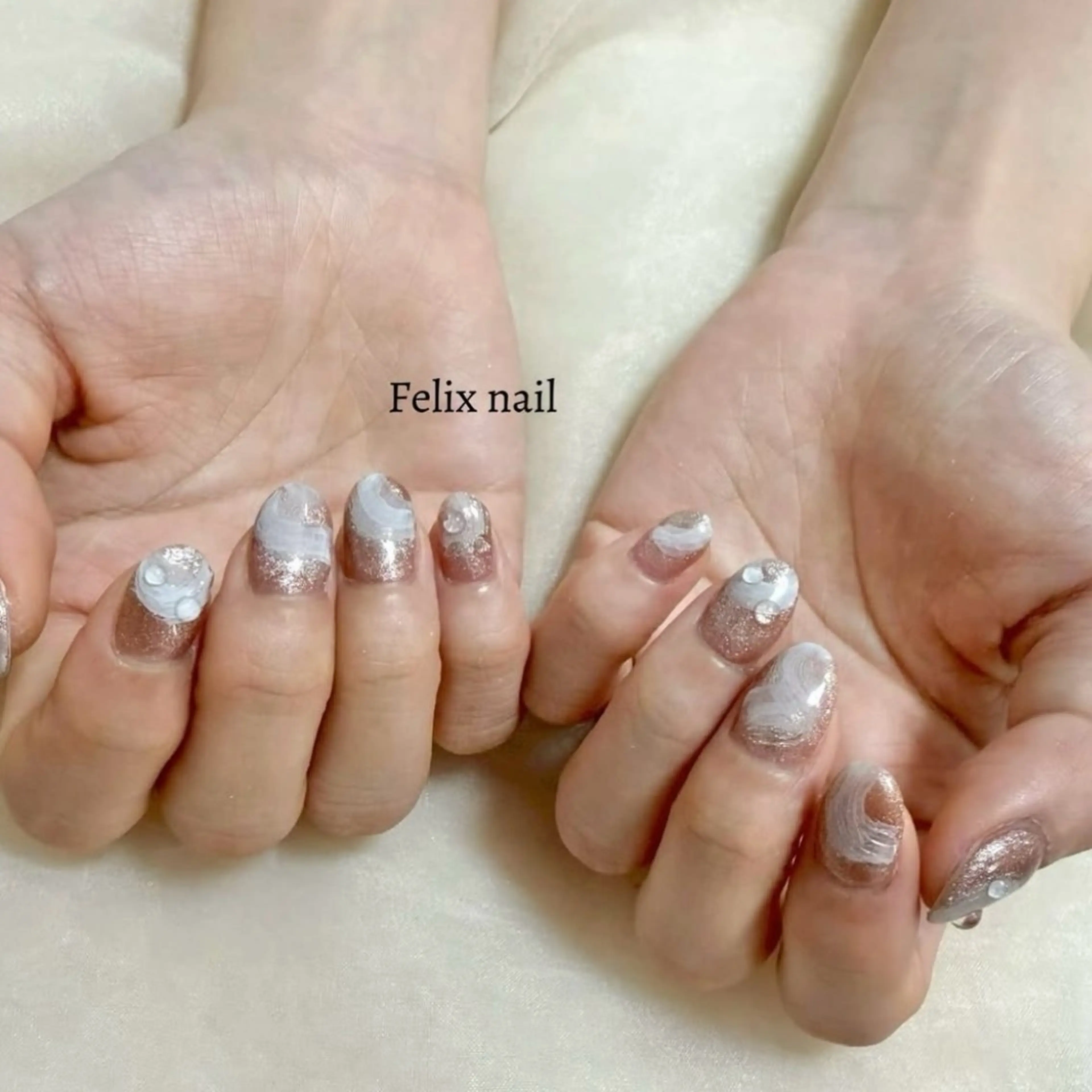 ネイル ハンドネイル フェリックスネイル 大人綺麗/トレンドのネイルデザイン