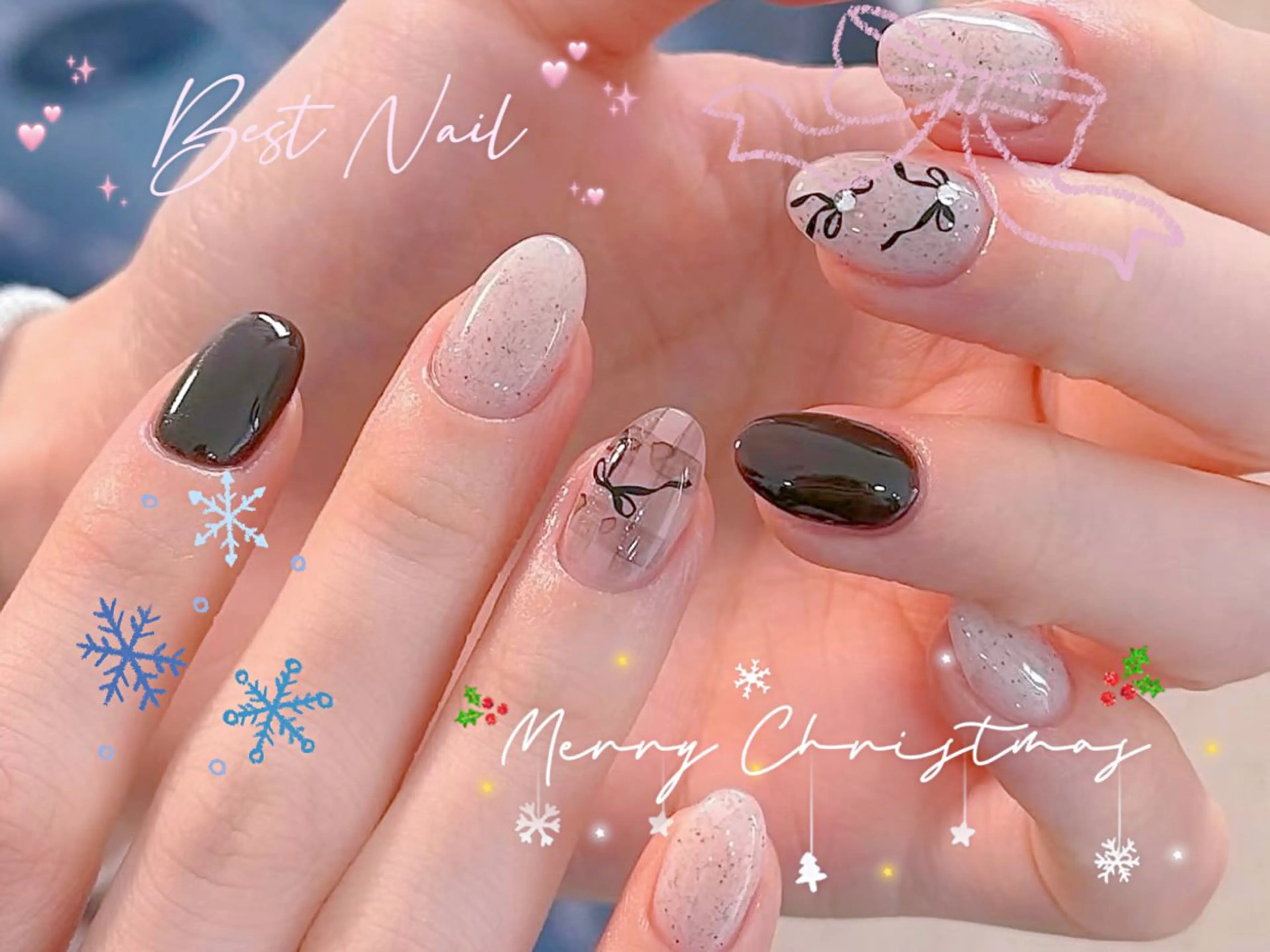 ネイル オーロラネイル クリアネイル 長さ出し ジェルネイル 韓国ネイル ハンドネイル best nailのネイルデザイン