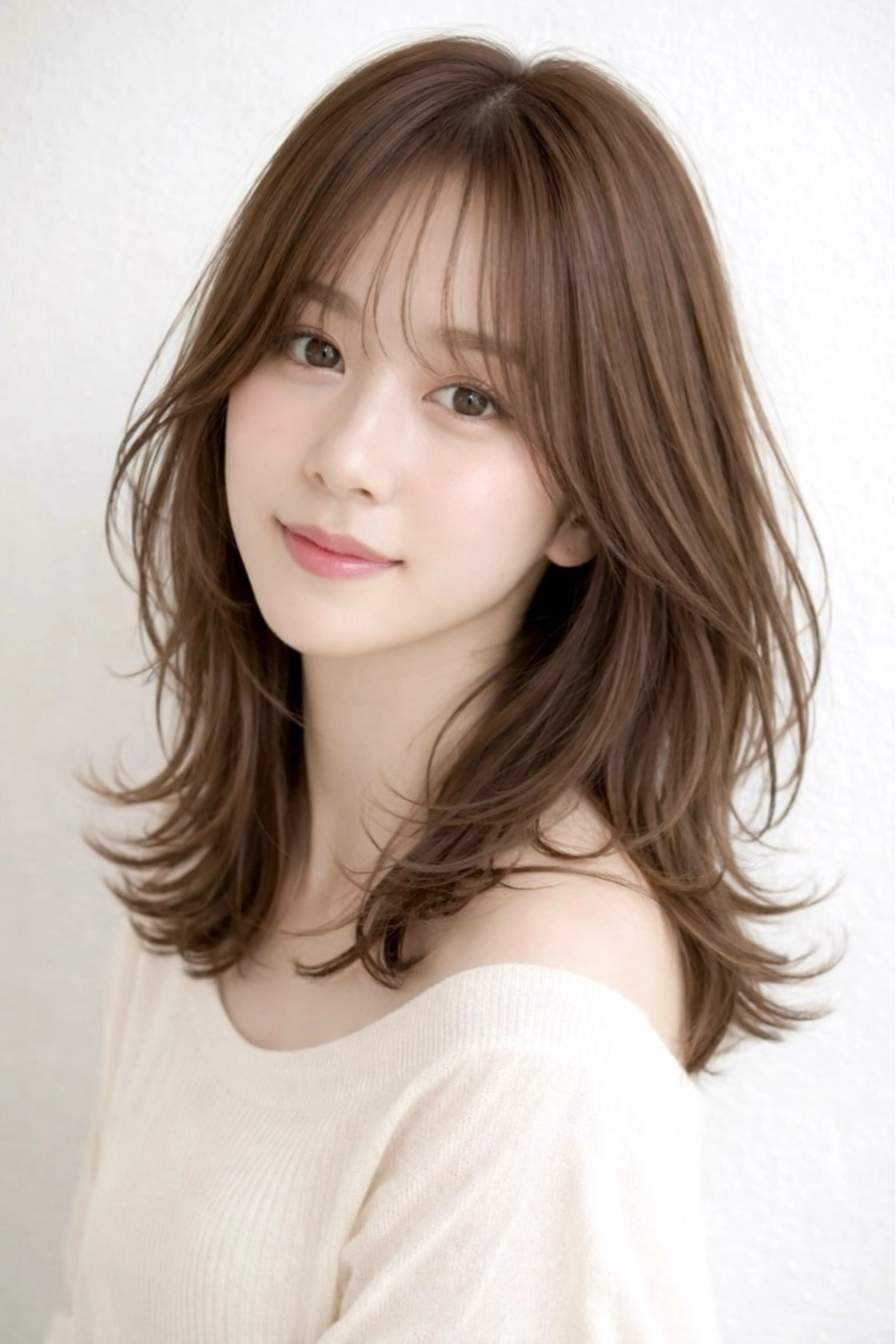 セミロング カット ヘアカラー トリートメント 1%【横浜】 髪質改善&ケアカラーのヘアスタイル