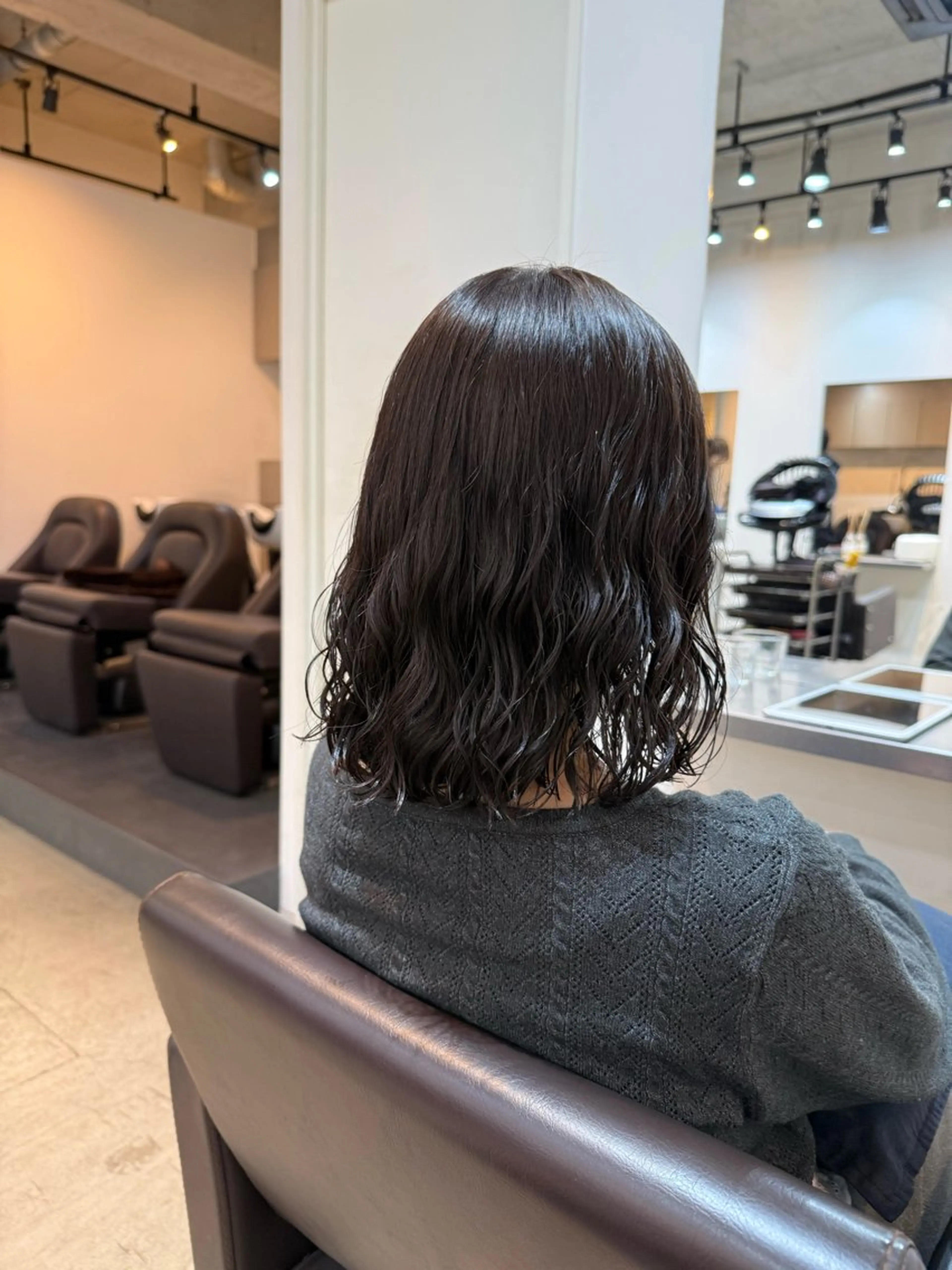 ミディアム カット パーマ トリートメント デジタルパーマ ウェーブパーマ/神野のヘアスタイル