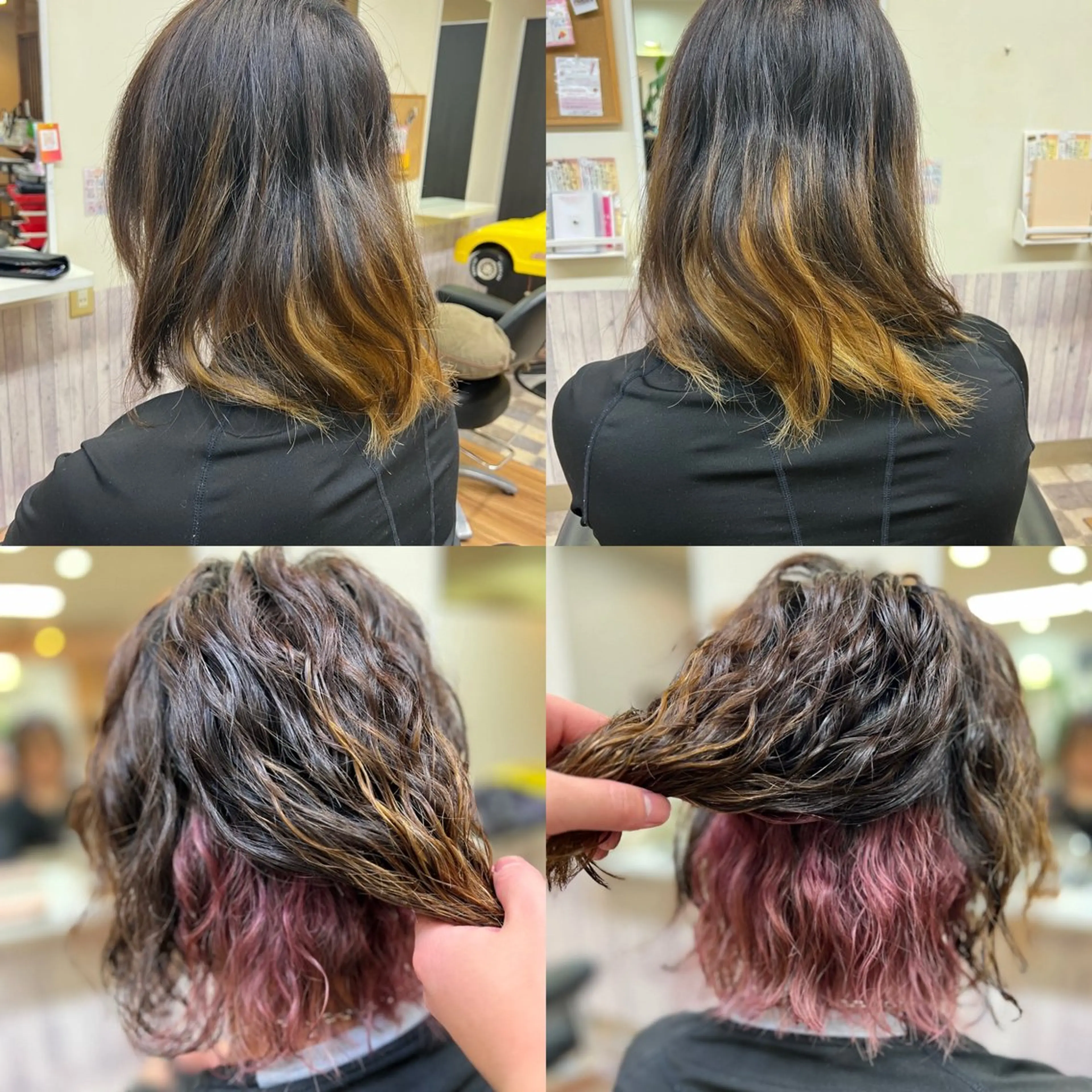 ミディアム カラー パーマ ミディアムパーマ Aile所属・酸性ストレート／カラ ー/山下高明のヘアスタイル