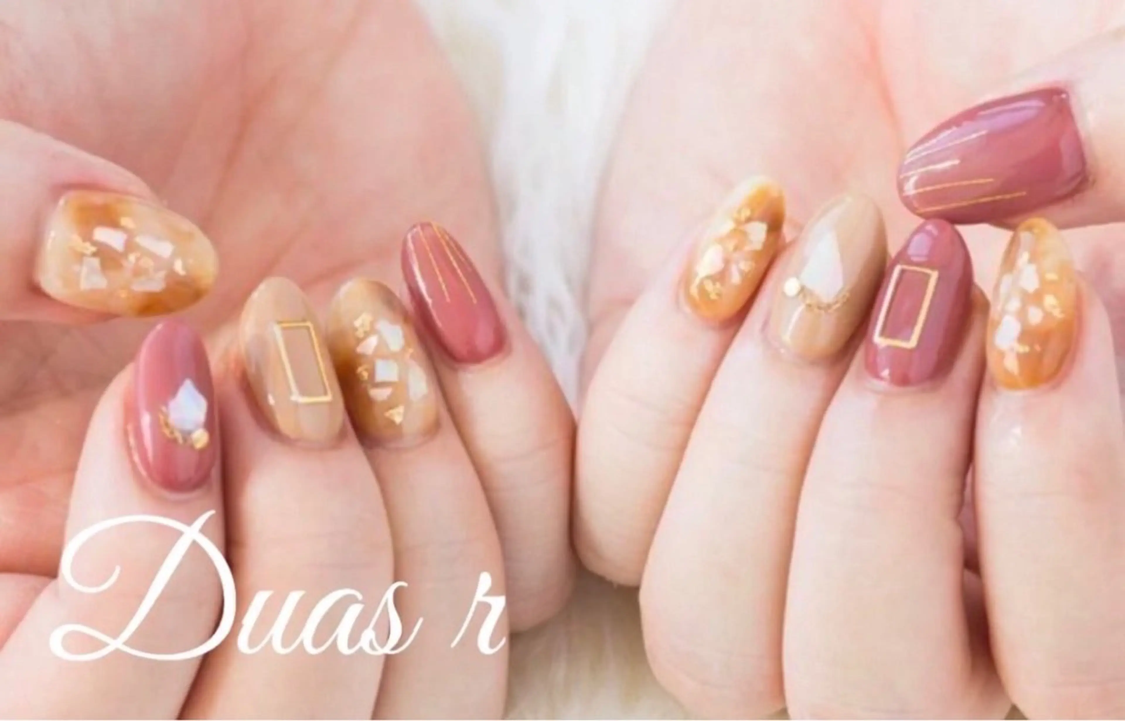 ネイル べっ甲ネイル デュアス R _宇都宮のネイルデザイン