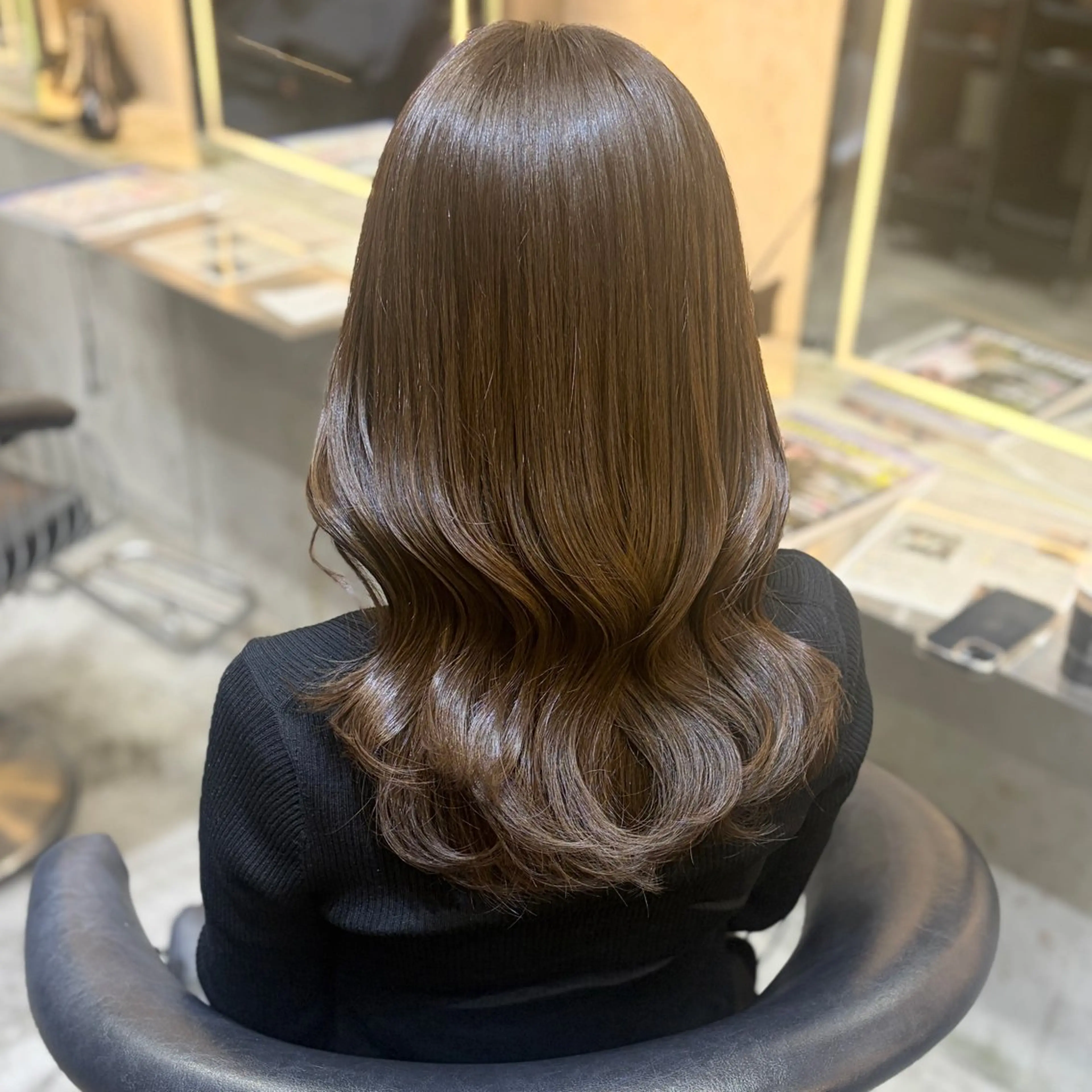 セミロング カット ヘアカラー トリートメント ボブ/くびれボブ/ 髪質改善/Ru-kaのヘアスタイル