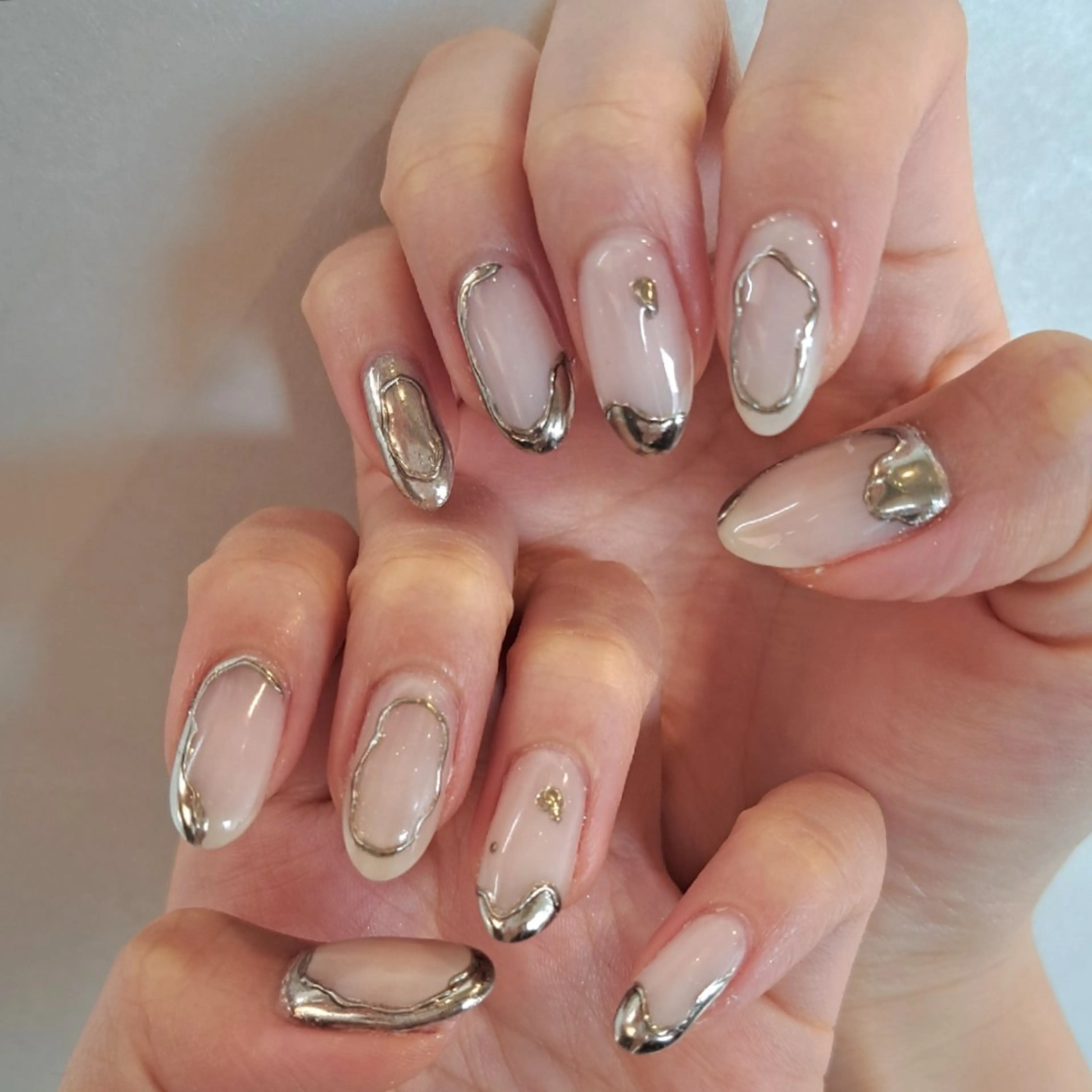 ネイル アートネイル ジェルネイル ミラーネイル 持ち込み ニュアンスネイル Nail mood /アートし放題のネイルデザイン