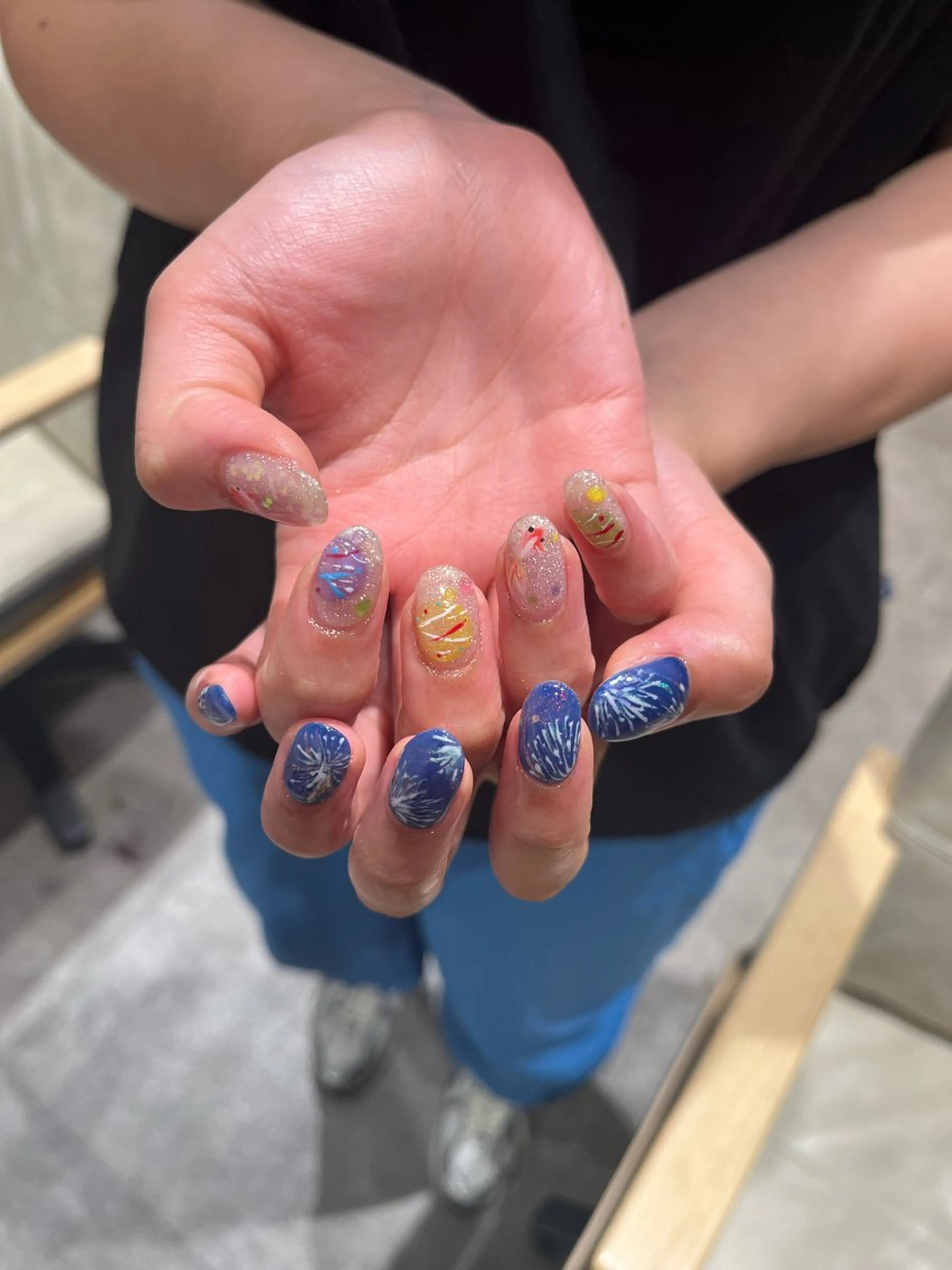 ネイル ハンドネイル ハイトーン🦄ネイル 💞のぶちのネイルデザイン